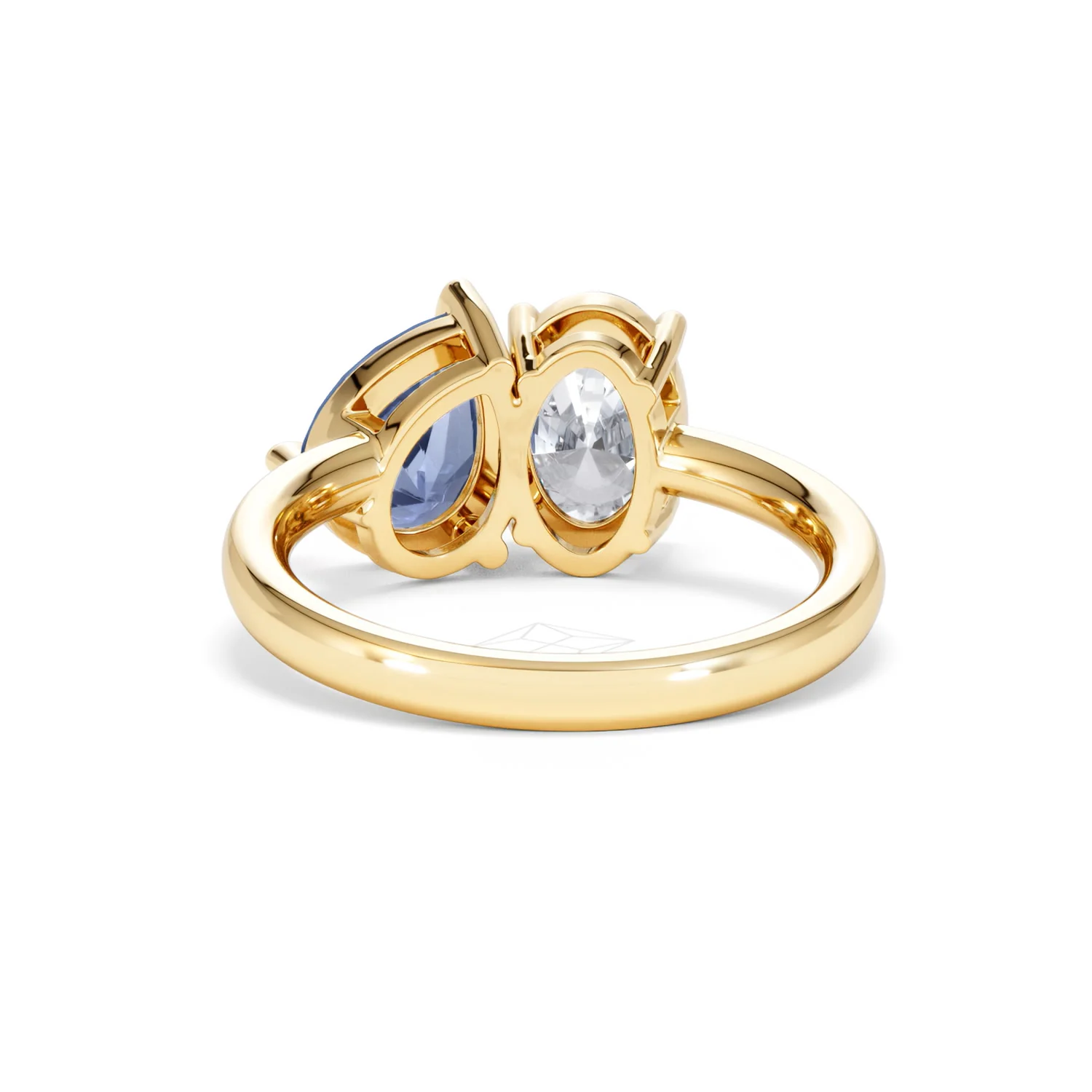 Toi Et Moi 1.50ct Oval Lab Diamond and 2.00ct Pear Lab Sapphire Engagement Ring in 18K Yellow Gold - Image 51