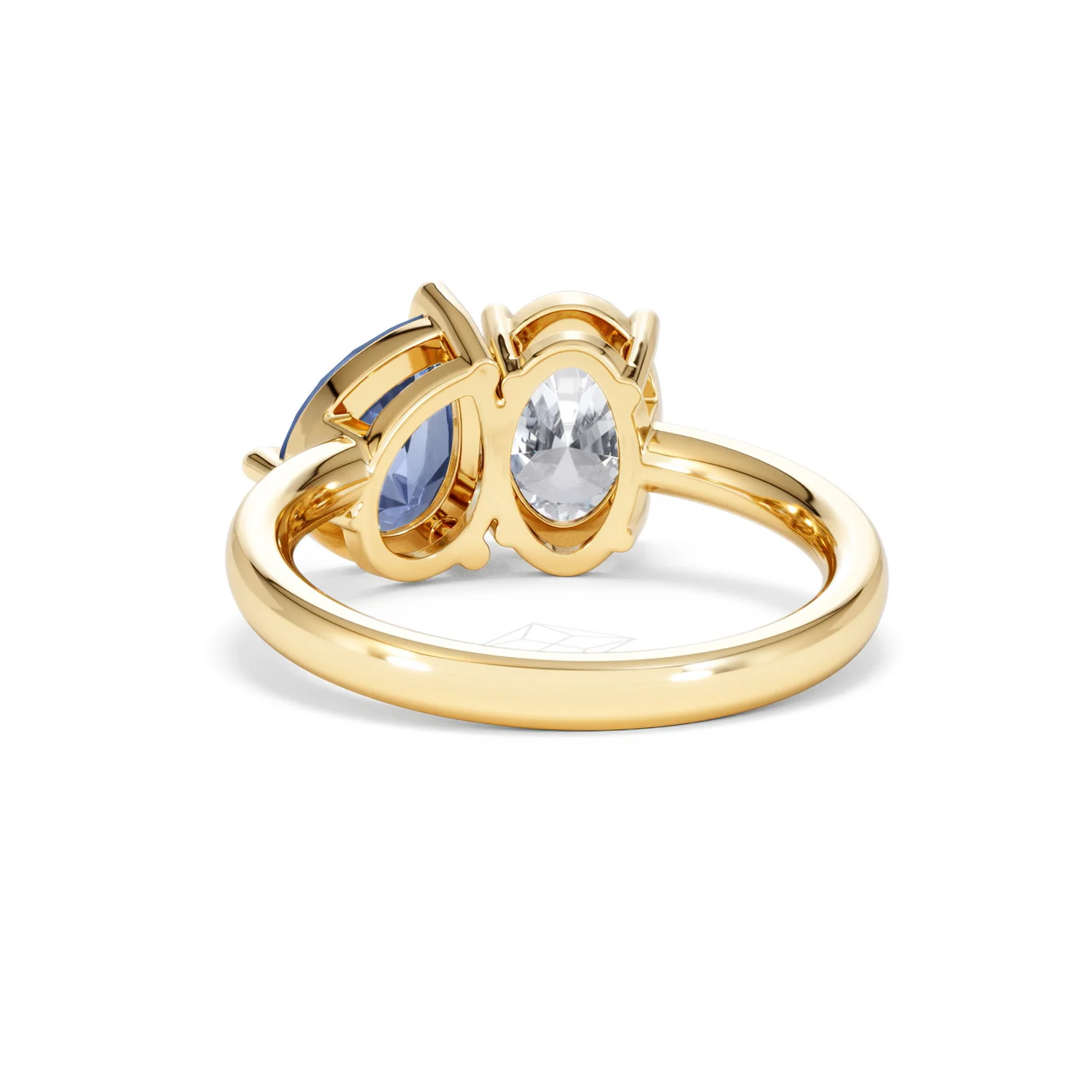 Toi Et Moi 1.50ct Oval Lab Diamond and 2.00ct Pear Lab Sapphire Engagement Ring in 18K Yellow Gold - Image 52