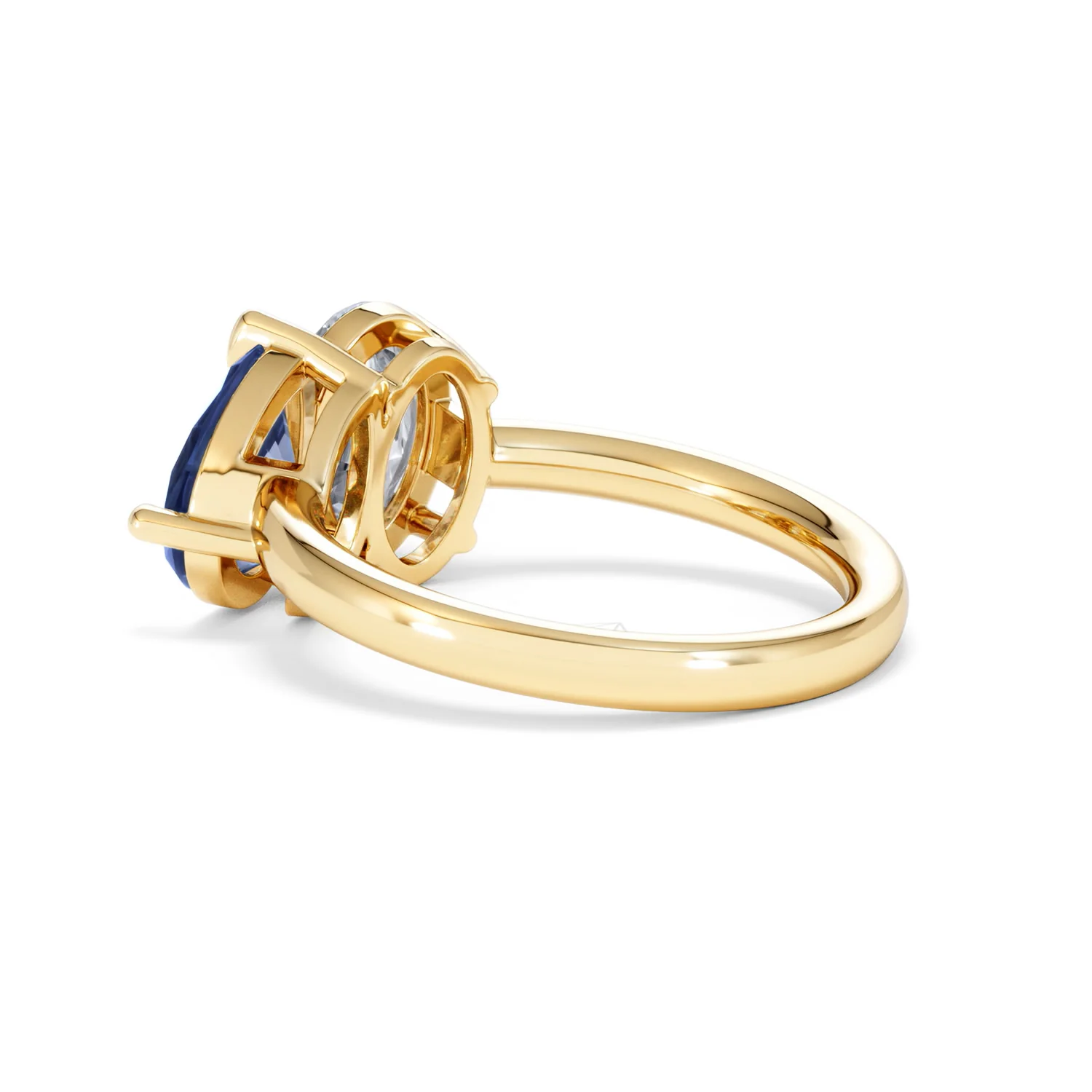 Toi Et Moi 1.50ct Oval Lab Diamond and 2.00ct Pear Lab Sapphire Engagement Ring in 18K Yellow Gold - Image 61