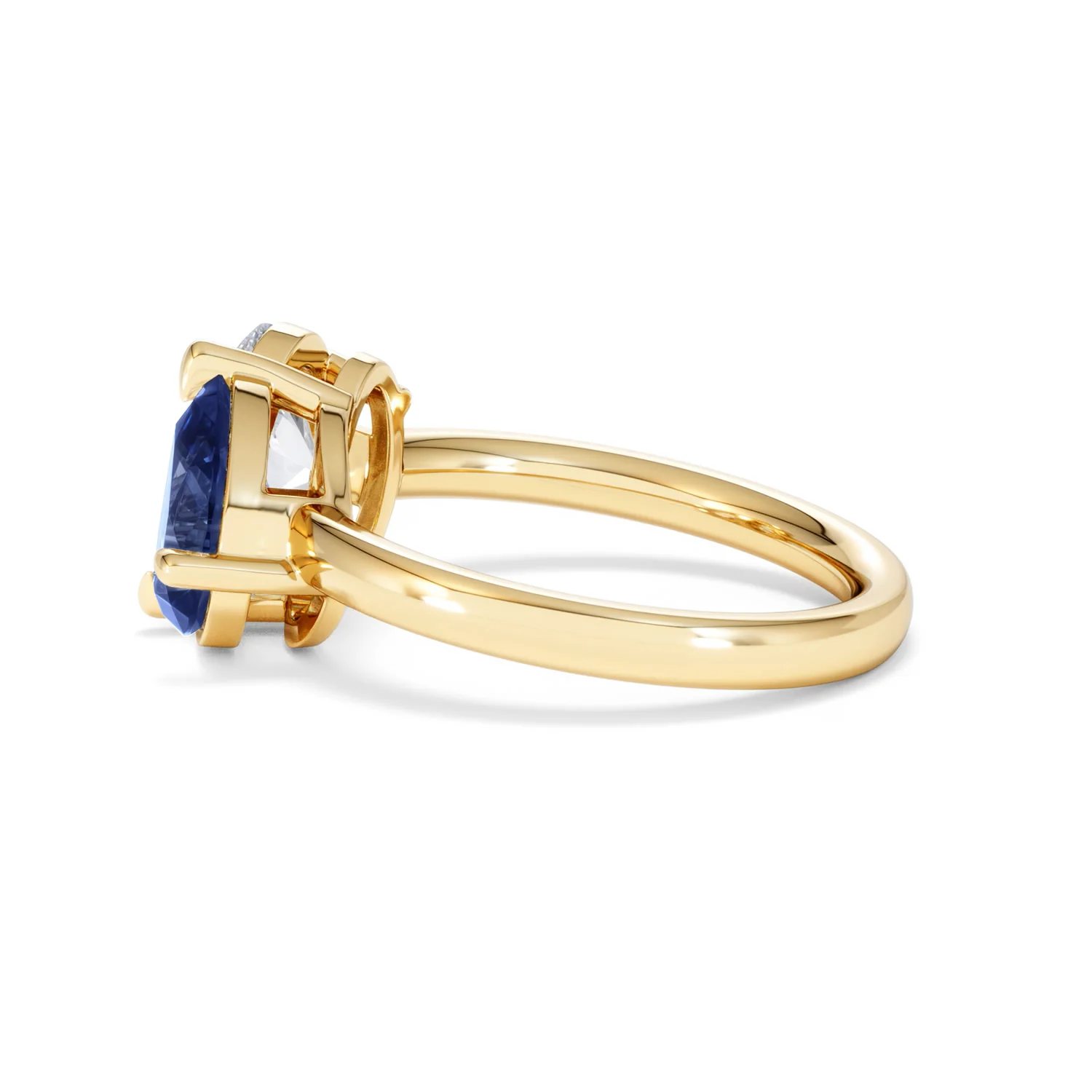 Toi Et Moi 1.50ct Oval Lab Diamond and 2.00ct Pear Lab Sapphire Engagement Ring in 18K Yellow Gold - Image 67