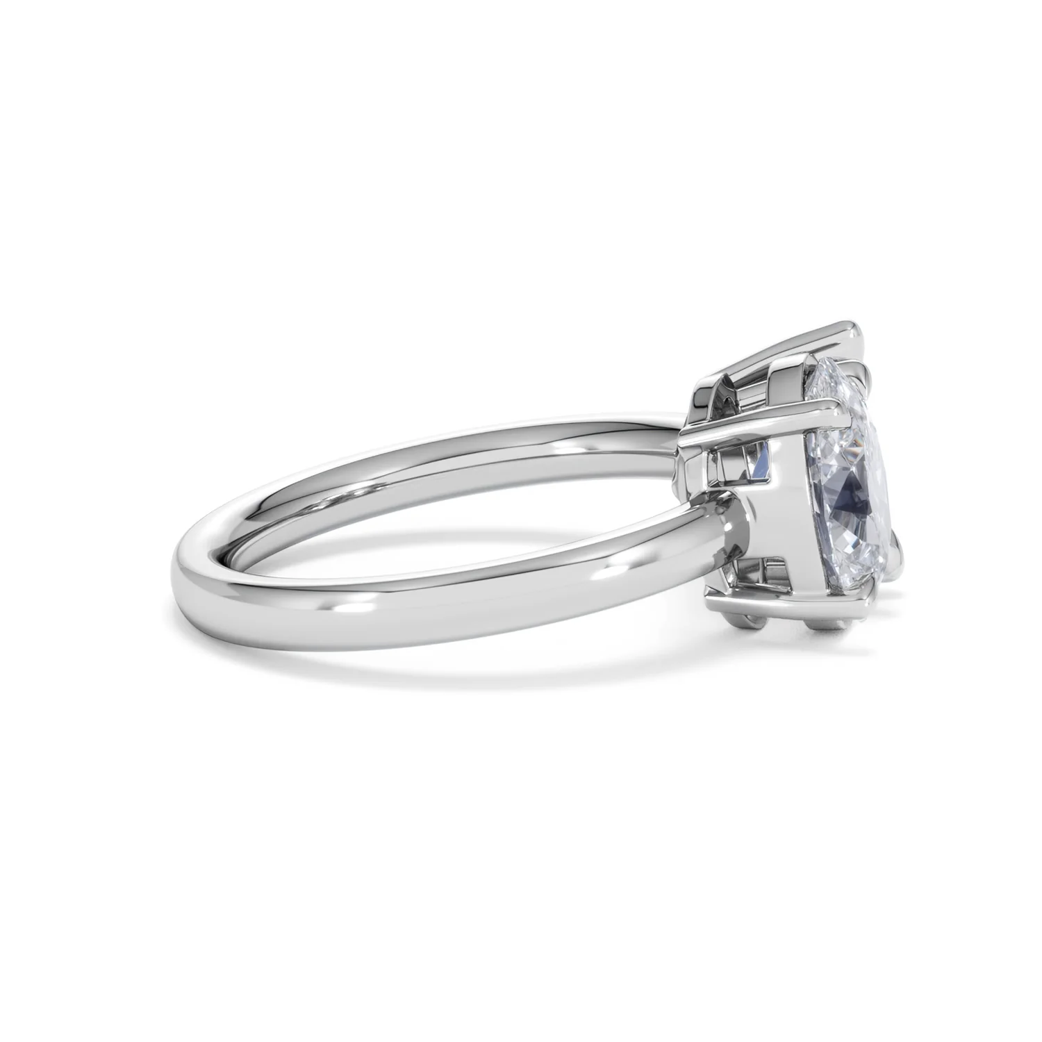 Toi Et Moi 1.50ct Oval Lab Diamond and 2.00ct Pear Lab Sapphire Engagement Ring in Platinum - Image 29