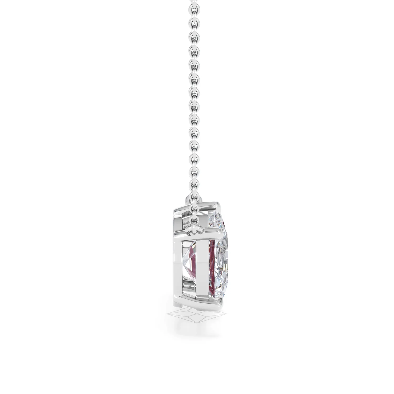 Toi Et Moi 1.50ct Oval Lab Diamond and 2.50ct Pear Lab Ruby Necklace in 18K White Gold - Image 27