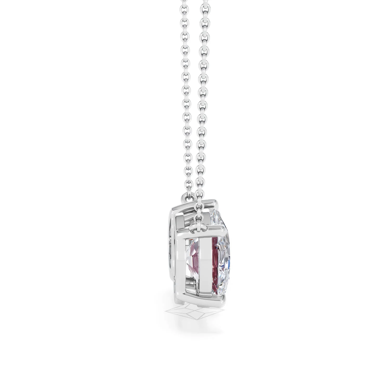 Toi Et Moi 1.50ct Oval Lab Diamond and 2.50ct Pear Lab Ruby Necklace in 18K White Gold - Image 28