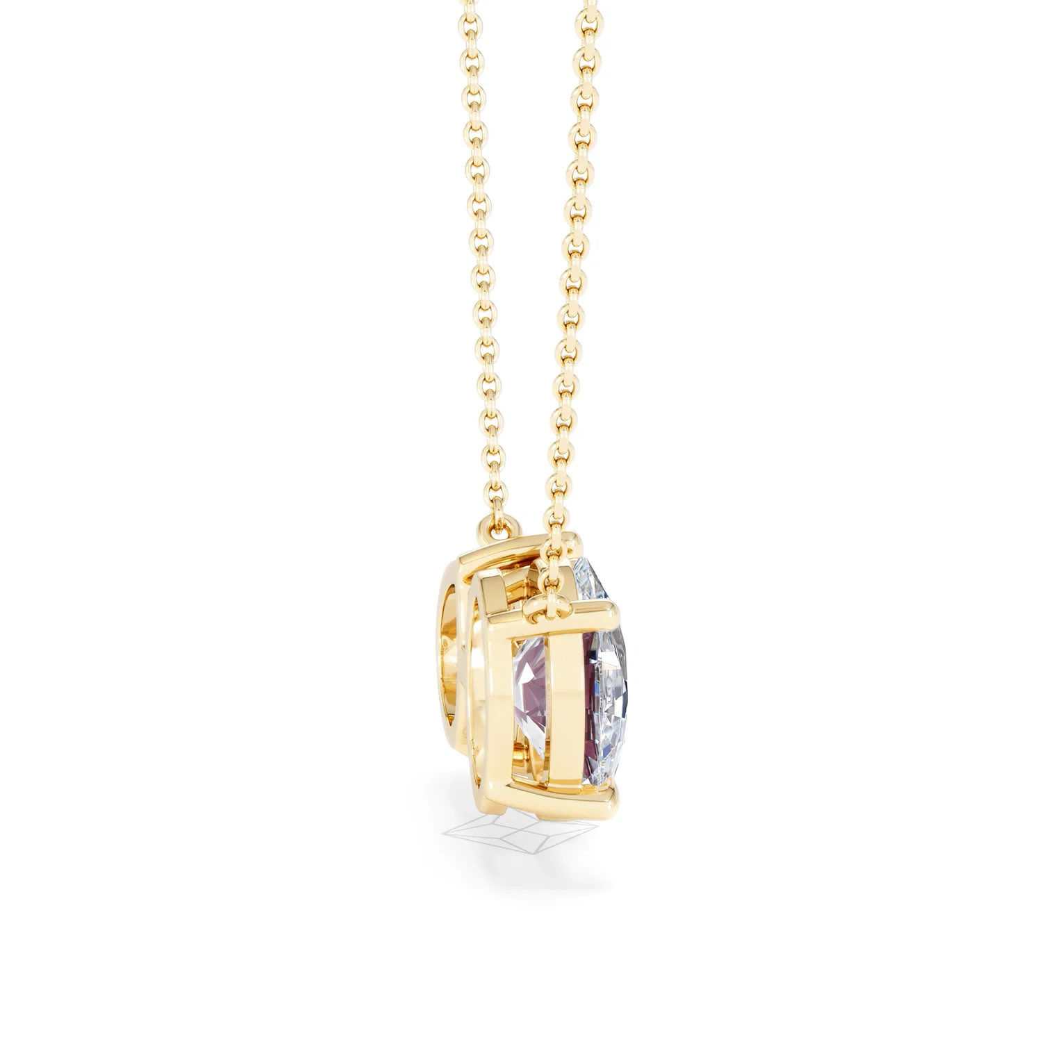 Toi Et Moi 1.50ct Oval Lab Diamond and 2.50ct Pear Lab Ruby Necklace in 18K Yellow Gold - Image 31