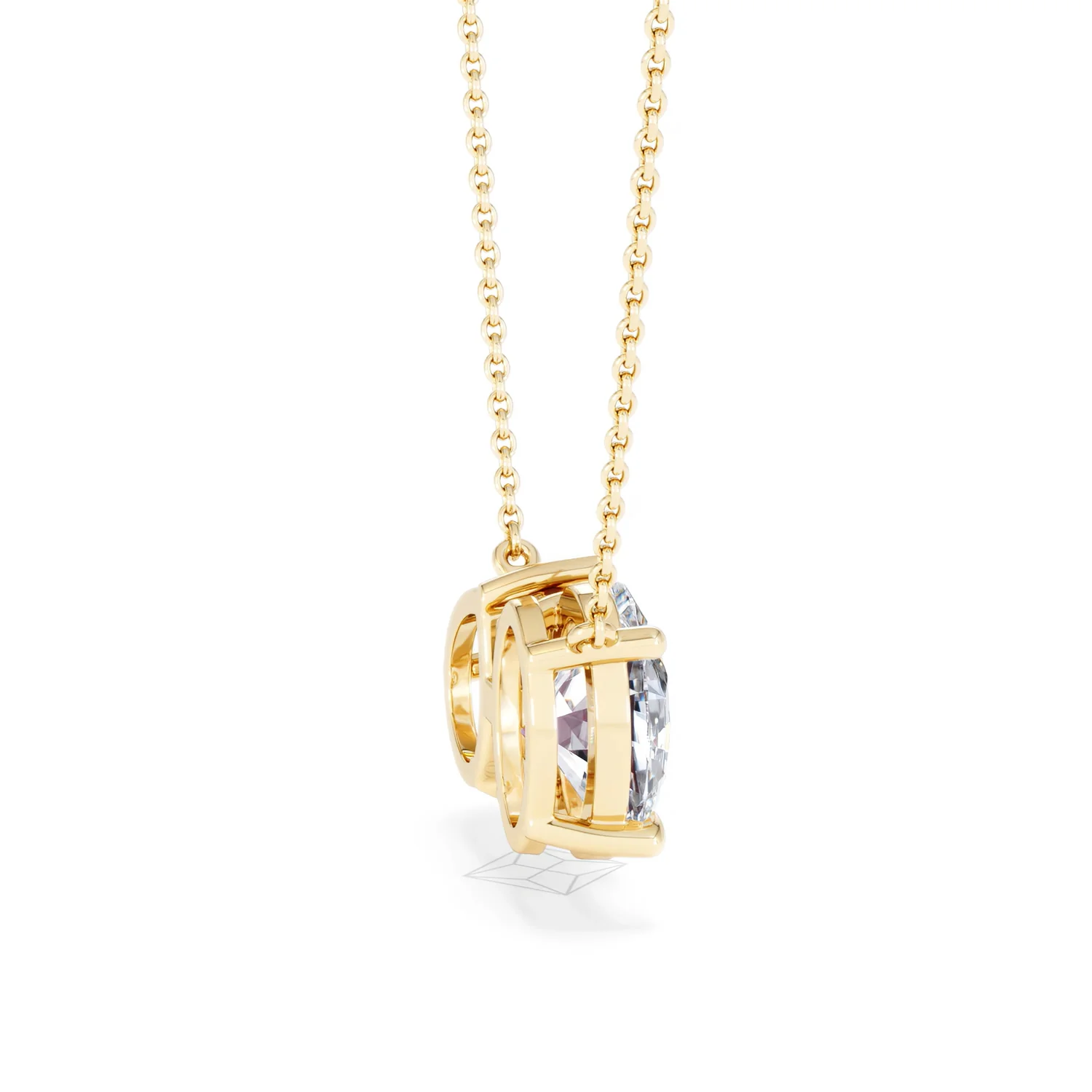 Toi Et Moi 1.50ct Oval Lab Diamond and 2.50ct Pear Lab Ruby Necklace in 18K Yellow Gold - Image 32