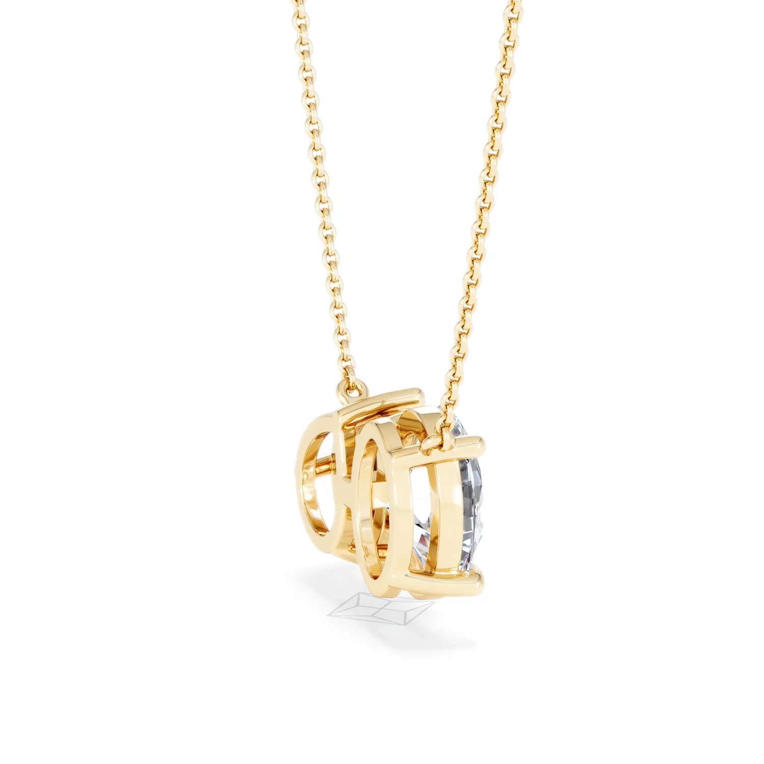 Toi Et Moi 1.50ct Oval Lab Diamond and 2.50ct Pear Lab Ruby Necklace in 18K Yellow Gold - Image 34