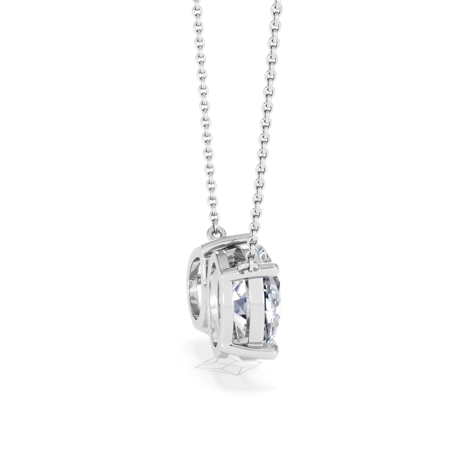 Toi Et Moi 1.50ct Oval Lab Diamond and 2.50ct Pear Lab Sapphire Necklace in 18K White Gold - Image 30