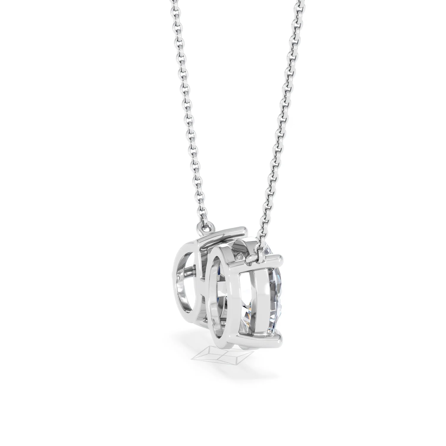 Toi Et Moi 1.50ct Oval Lab Diamond and 2.50ct Pear Lab Sapphire Necklace in 18K White Gold - Image 32