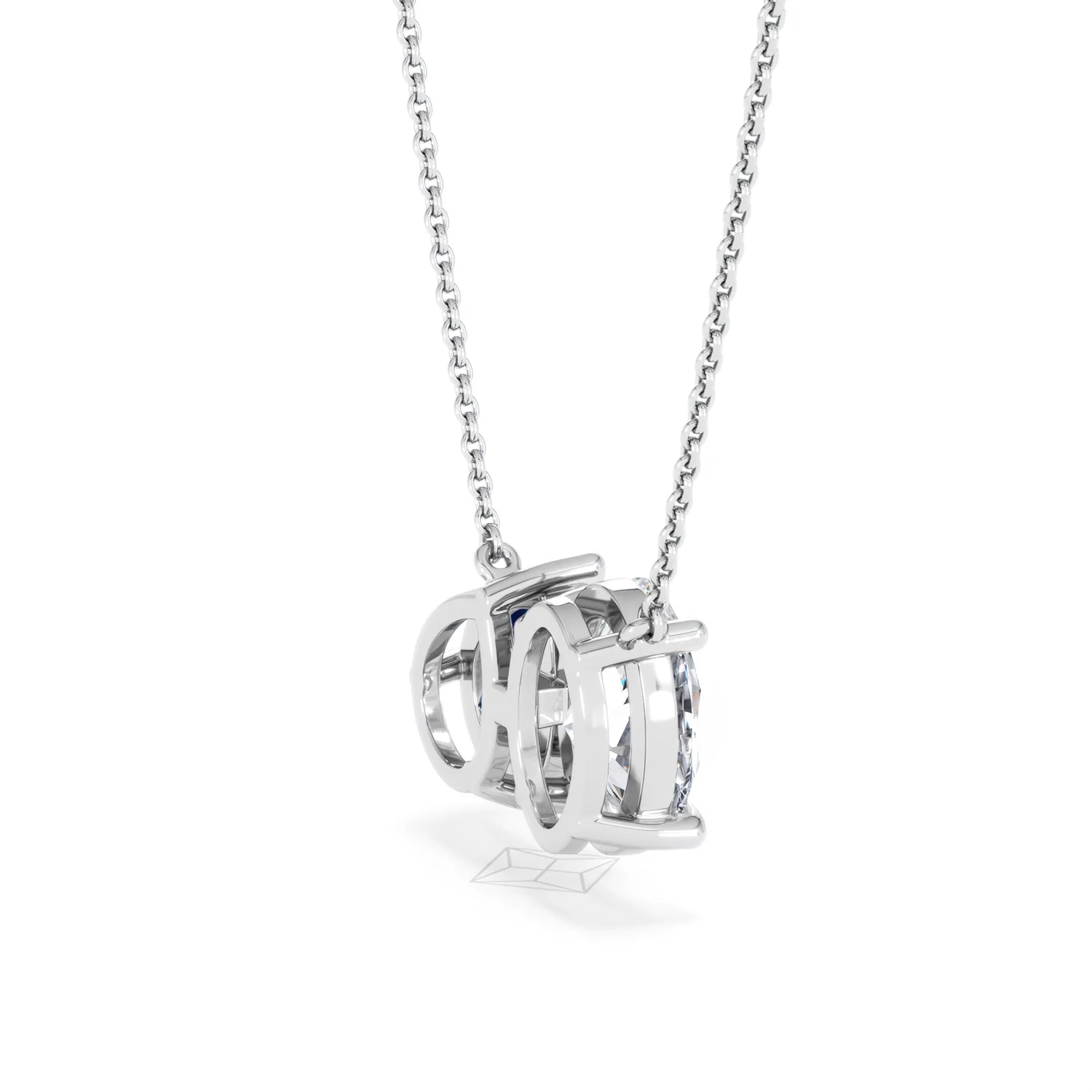 Toi Et Moi 1.50ct Oval Lab Diamond and 2.50ct Pear Lab Sapphire Necklace in 18K White Gold - Image 33