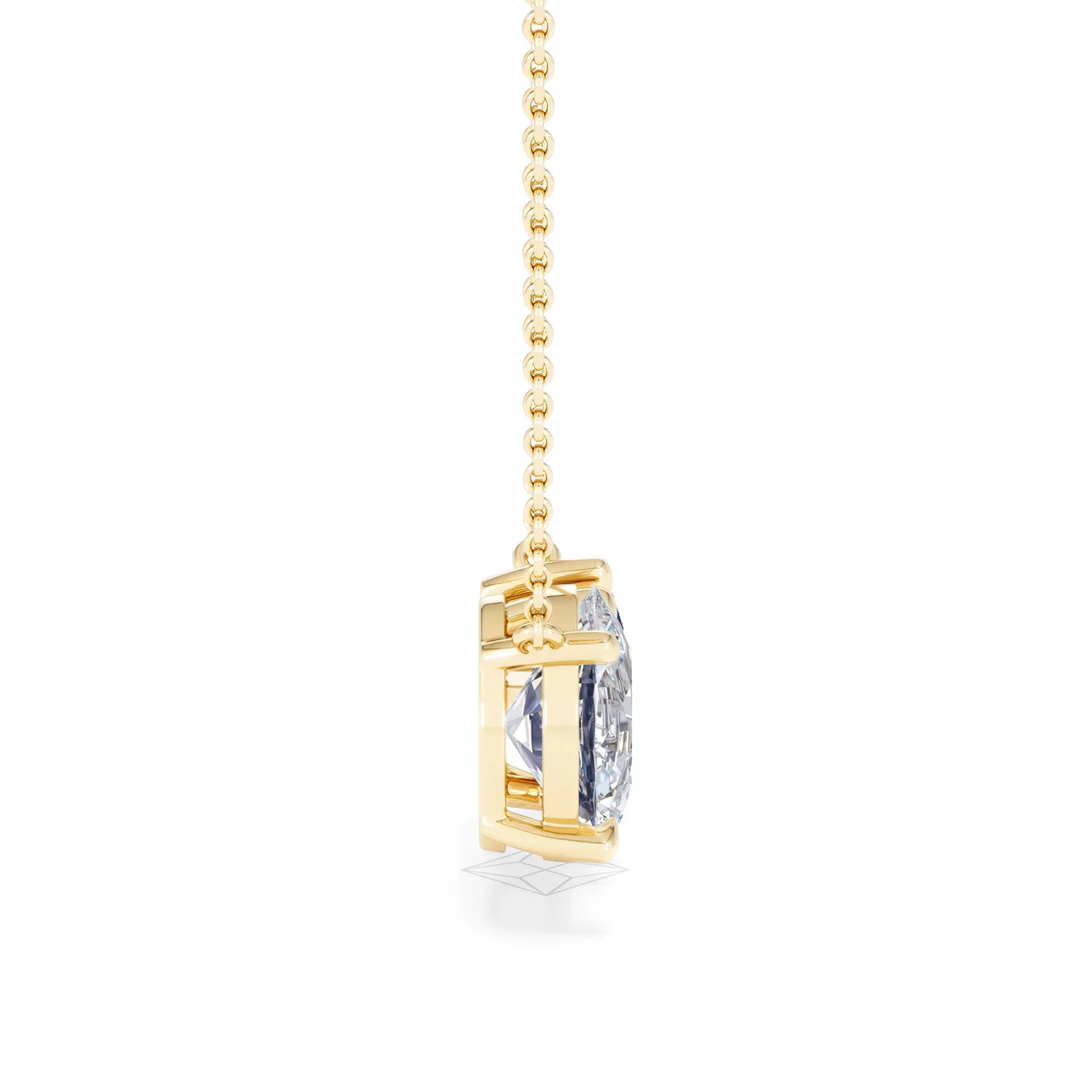 Toi Et Moi 1.50ct Oval Lab Diamond and 2.50ct Pear Lab Sapphire Necklace in 18K Yellow Gold - Image 29