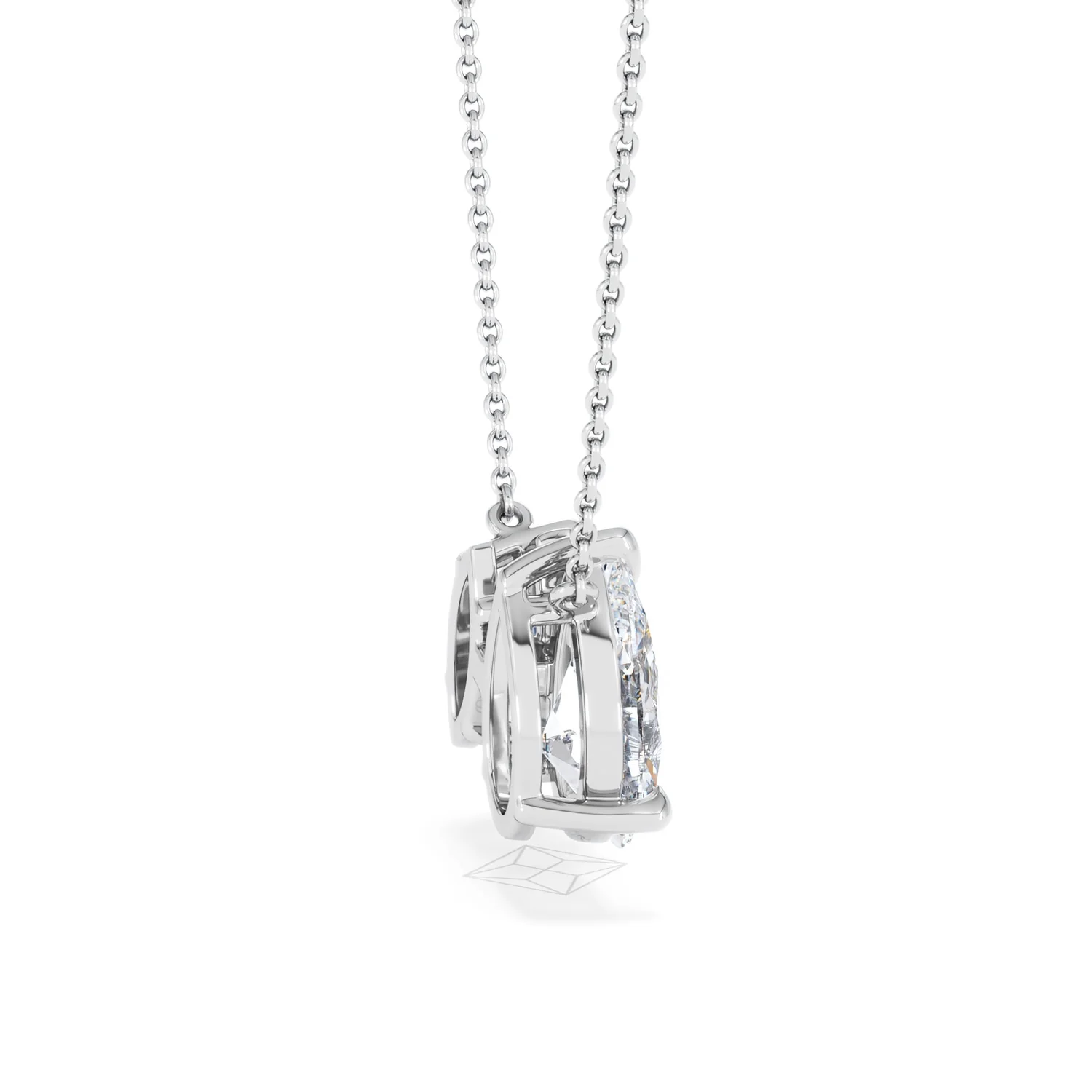 Toi Et Moi 1.50ct Pear Lab Diamond and 1.30ct Marquise Lab Sapphire Necklace in 18K White Gold - Image 30