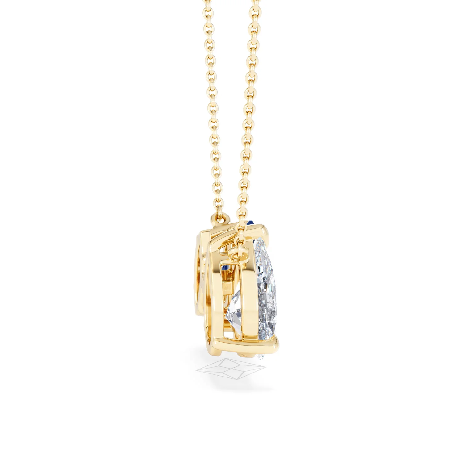 Toi Et Moi 1.50ct Pear Lab Diamond and 1.30ct Marquise Lab Sapphire Necklace in 18K Yellow Gold - Image 31