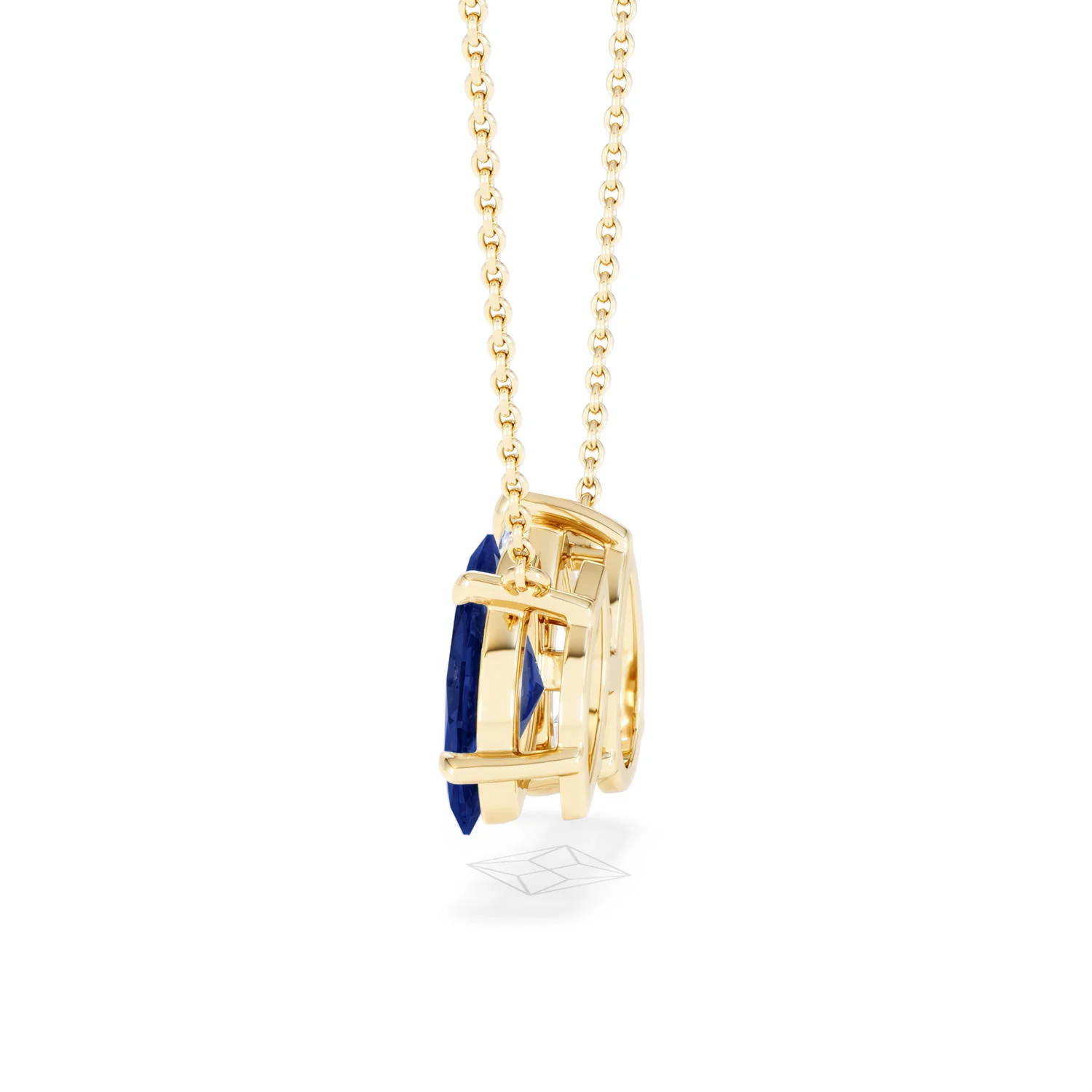 Toi Et Moi 1.50ct Pear Lab Diamond and 1.30ct Marquise Lab Sapphire Necklace in 18K Yellow Gold - Image 66