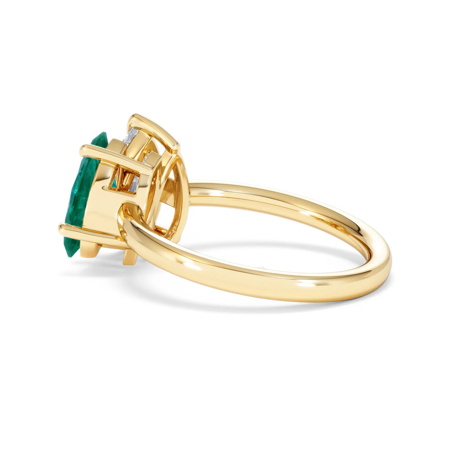 Toi Et Moi 1.50ct Pear Lab Diamond and 1.50ct Marquise Lab Emerald Engagement Ring in 18K Yellow Gold - Image 63