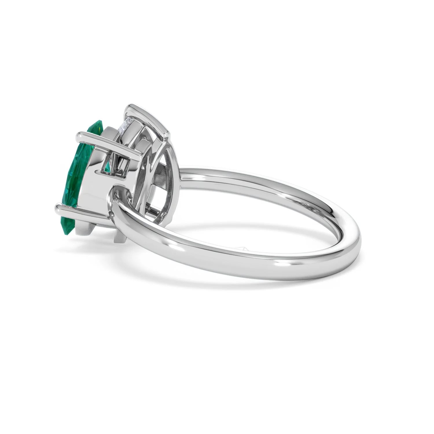 Toi Et Moi 1.50ct Pear Lab Diamond and 1.50ct Marquise Lab Emerald Engagement Ring in Platinum - Image 62