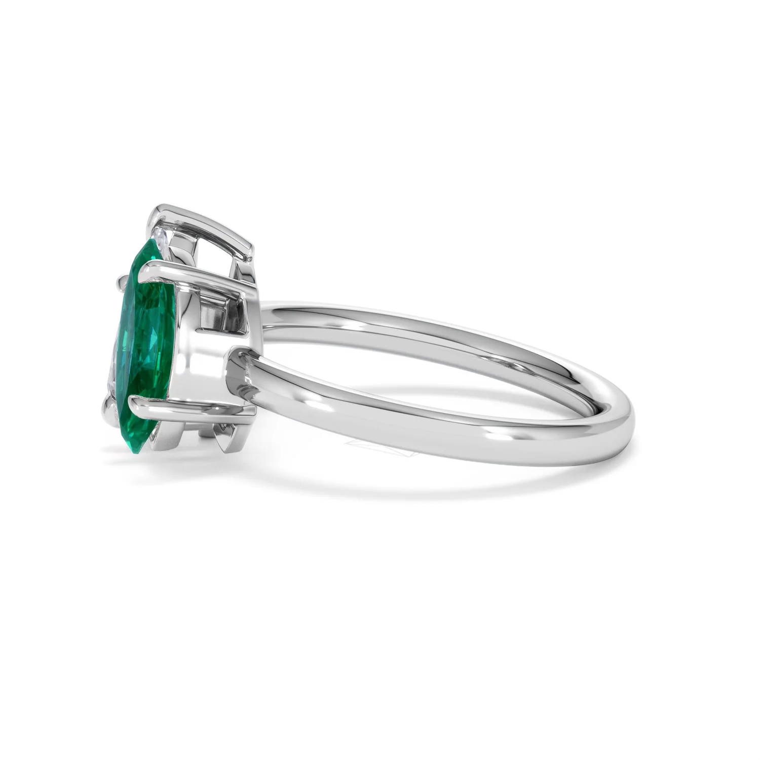Toi Et Moi 1.50ct Pear Lab Diamond and 1.50ct Marquise Lab Emerald Engagement Ring in Platinum - Image 70