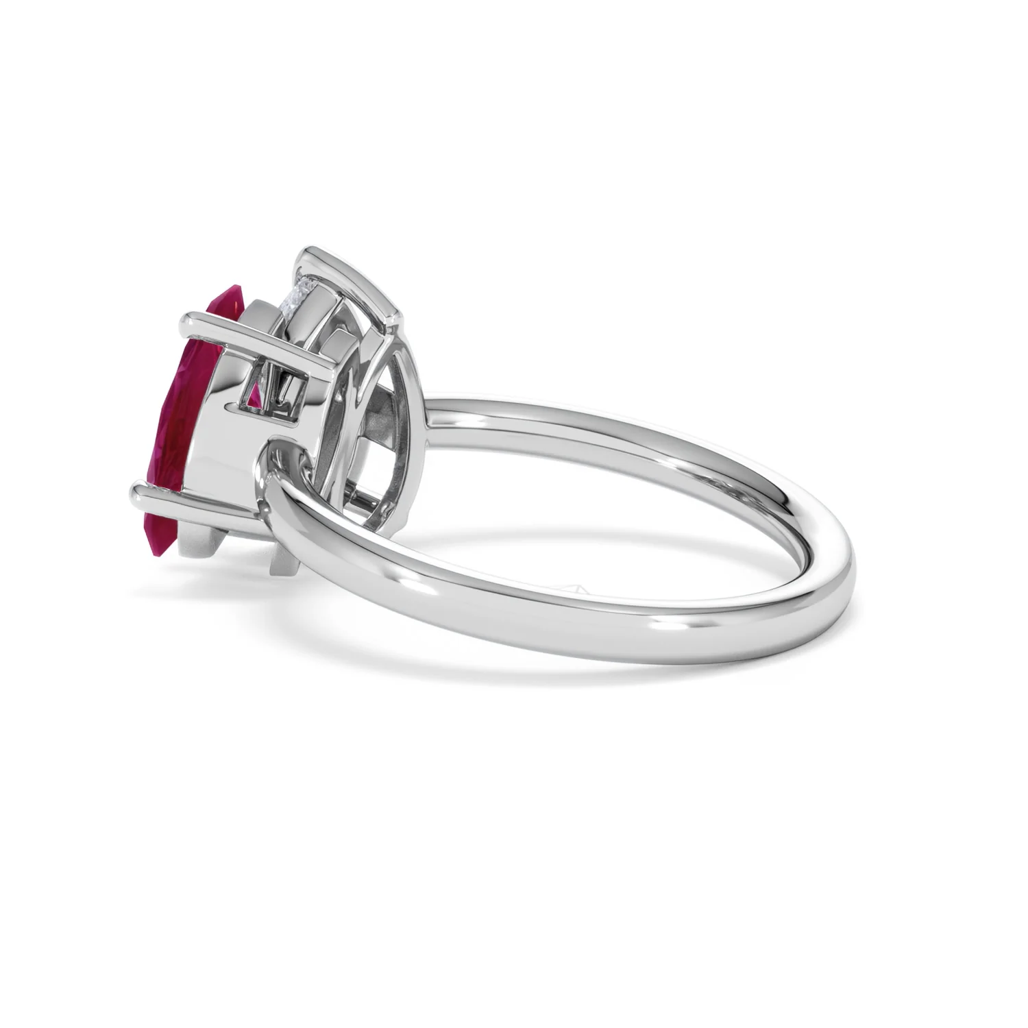 Toi Et Moi 1.50ct Pear Lab Diamond and 1.50ct Marquise Lab Ruby Engagement Ring in Platinum - Image 62