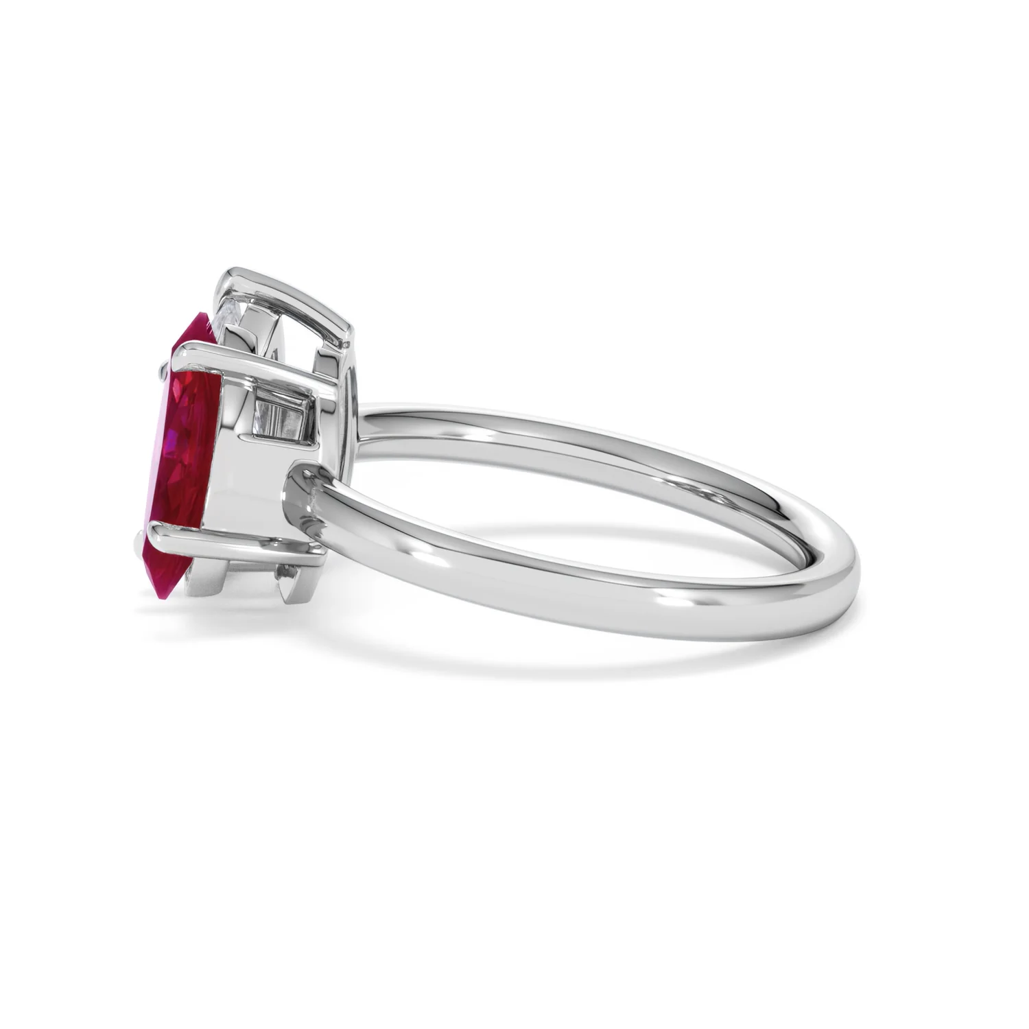 Toi Et Moi 1.50ct Pear Lab Diamond and 1.50ct Marquise Lab Ruby Engagement Ring in Platinum - Image 68