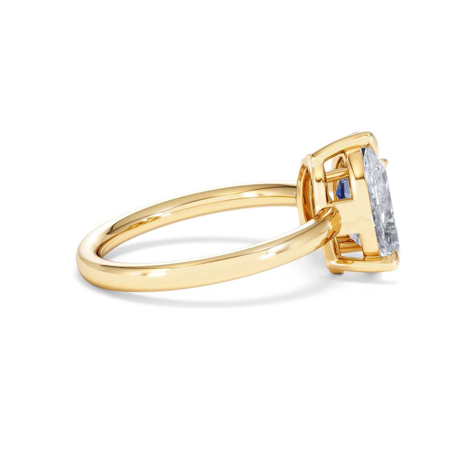 Toi Et Moi 1.50ct Pear Lab Diamond and 1.50ct Marquise Lab Sapphire Engagement Ring in 18K Yellow Gold - Image 31