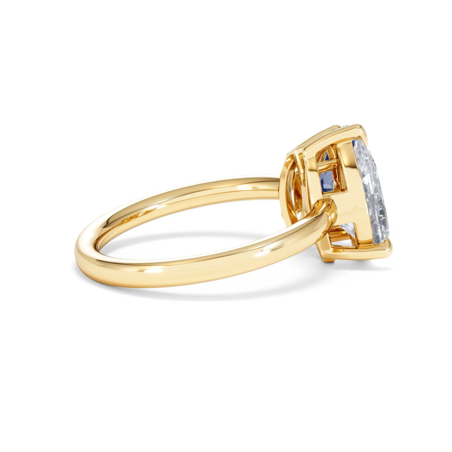 Toi Et Moi 1.50ct Pear Lab Diamond and 1.50ct Marquise Lab Sapphire Engagement Ring in 18K Yellow Gold - Image 33