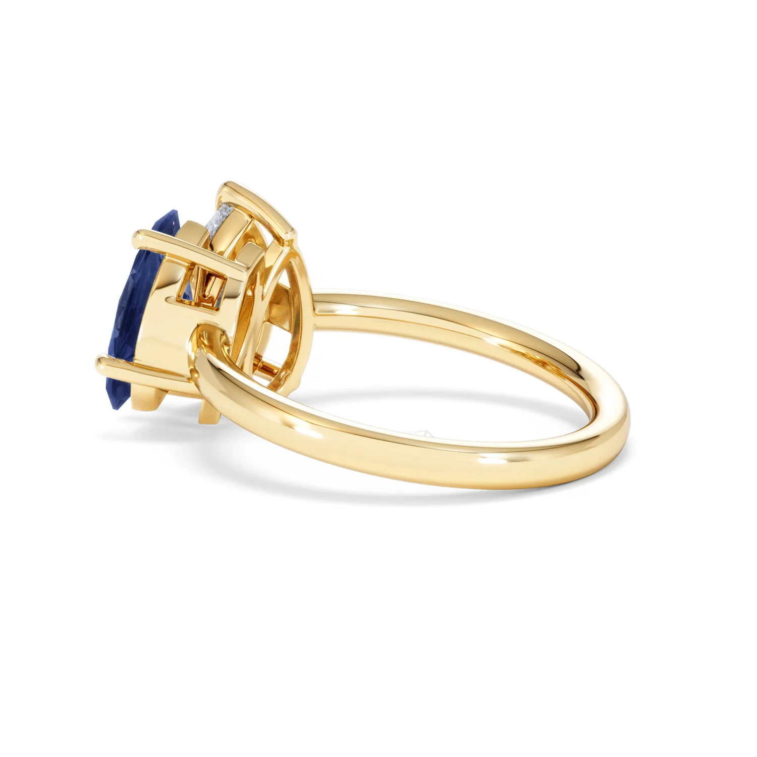 Toi Et Moi 1.50ct Pear Lab Diamond and 1.50ct Marquise Lab Sapphire Engagement Ring in 18K Yellow Gold - Image 62