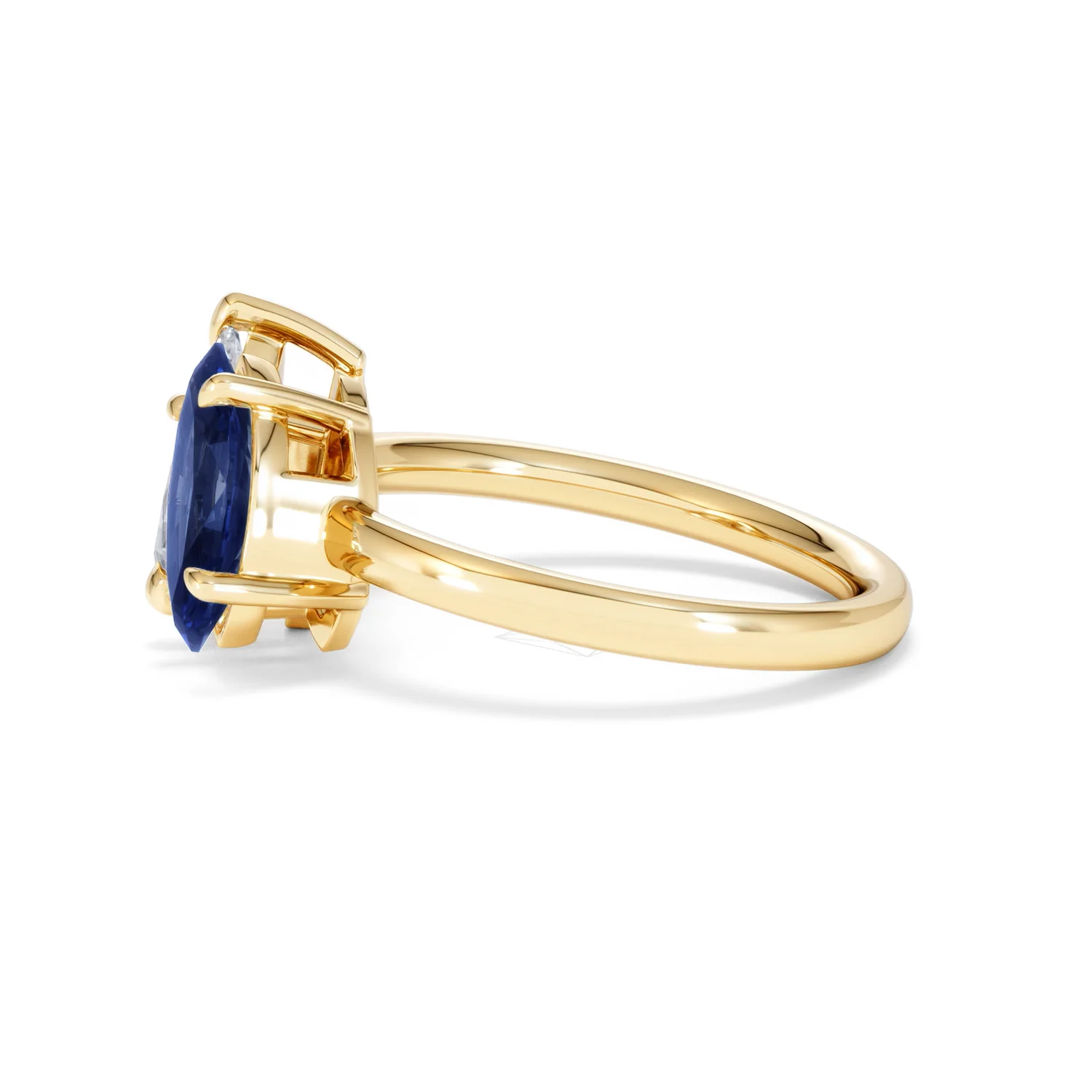 Toi Et Moi 1.50ct Pear Lab Diamond and 1.50ct Marquise Lab Sapphire Engagement Ring in 18K Yellow Gold - Image 70