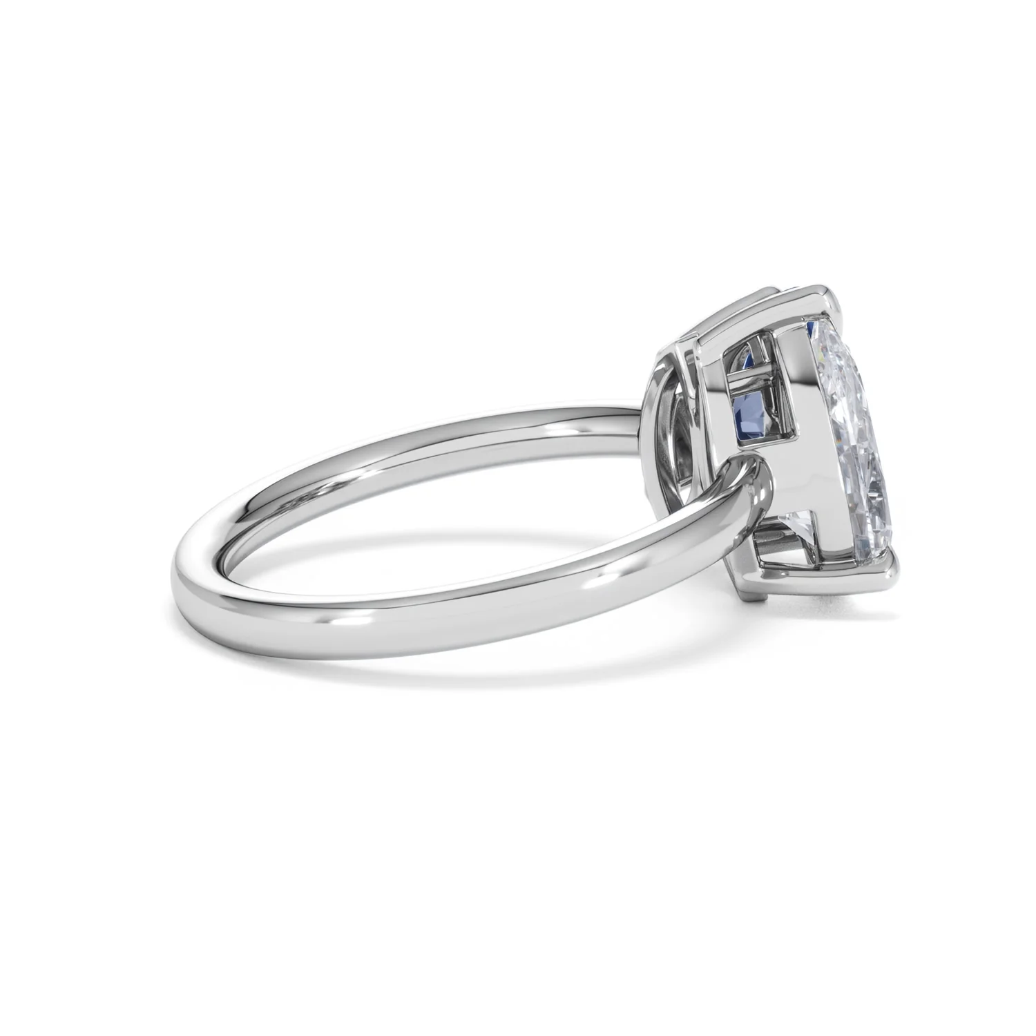 Toi Et Moi 1.50ct Pear Lab Diamond and 1.50ct Marquise Lab Sapphire Engagement Ring in Platinum - Image 33