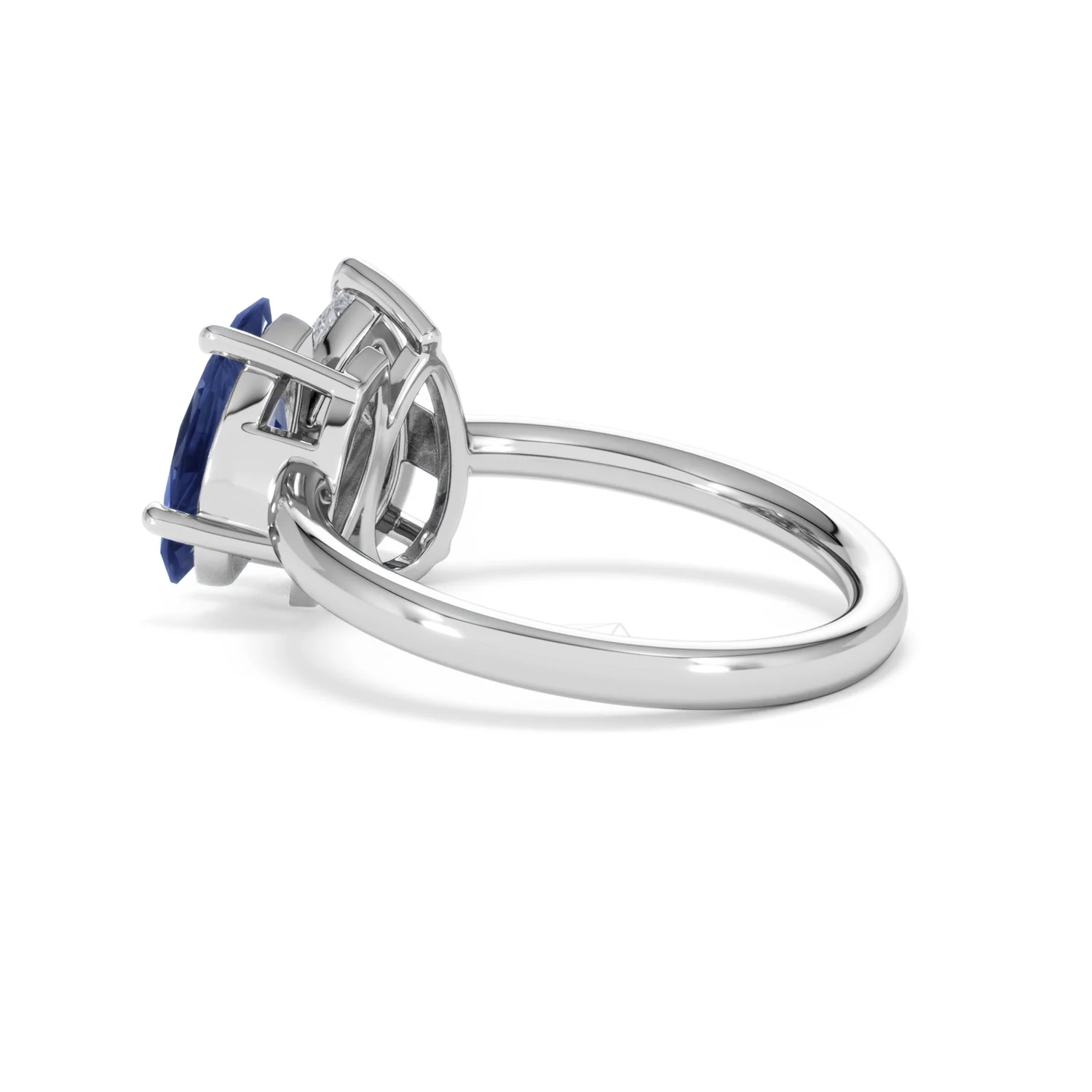 Toi Et Moi 1.50ct Pear Lab Diamond and 1.50ct Marquise Lab Sapphire Engagement Ring in Platinum - Image 61