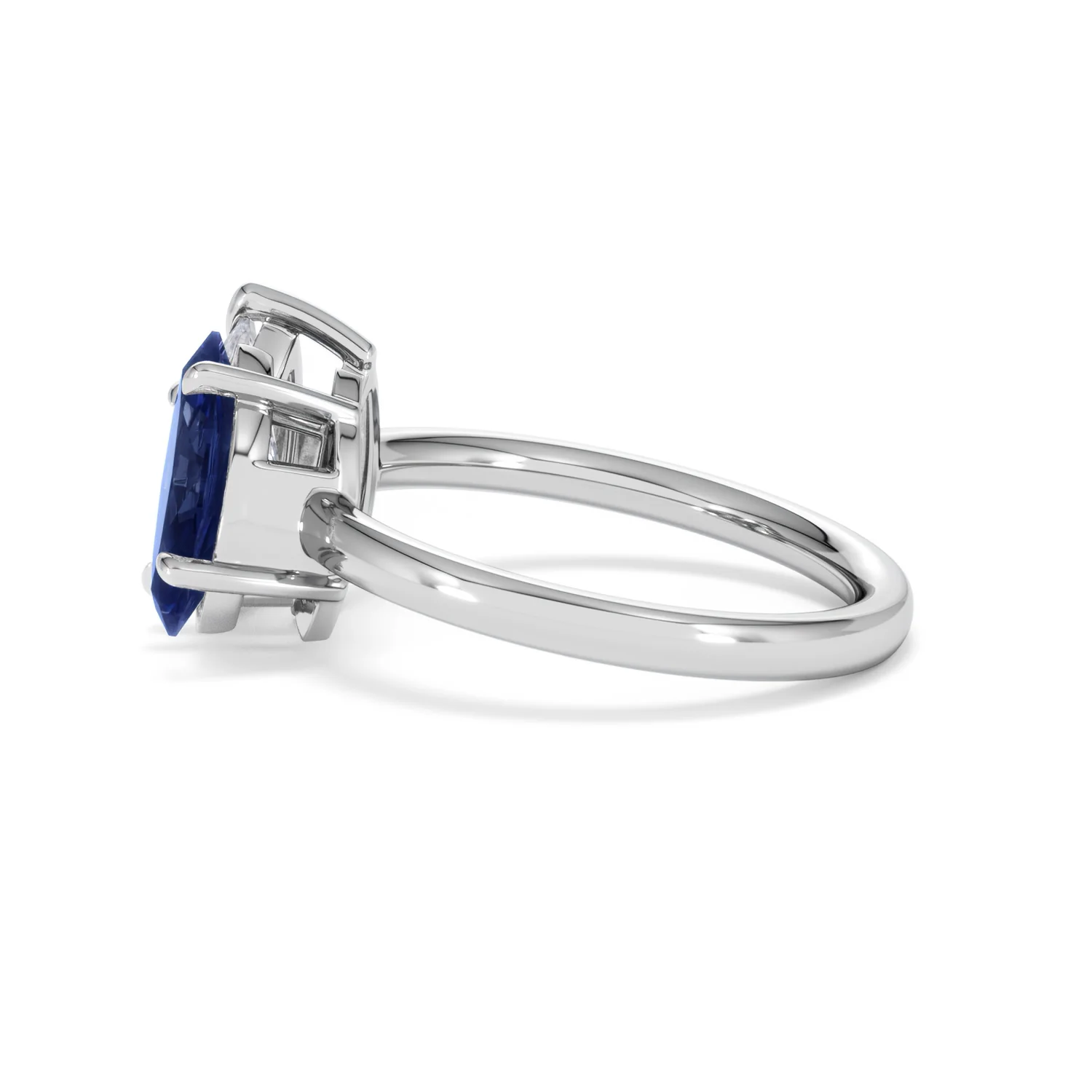 Toi Et Moi 1.50ct Pear Lab Diamond and 1.50ct Marquise Lab Sapphire Engagement Ring in Platinum - Image 68