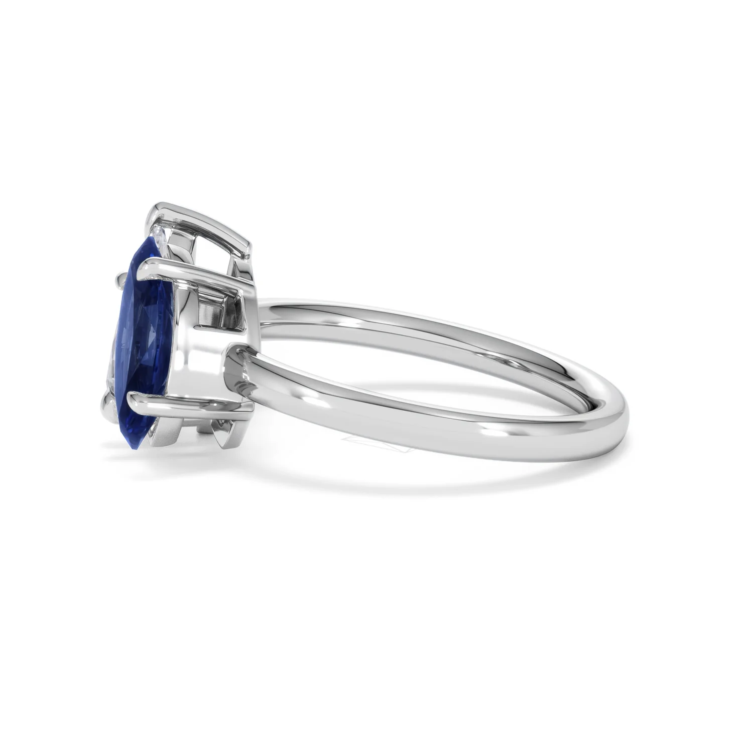 Toi Et Moi 1.50ct Pear Lab Diamond and 1.50ct Marquise Lab Sapphire Engagement Ring in Platinum - Image 70