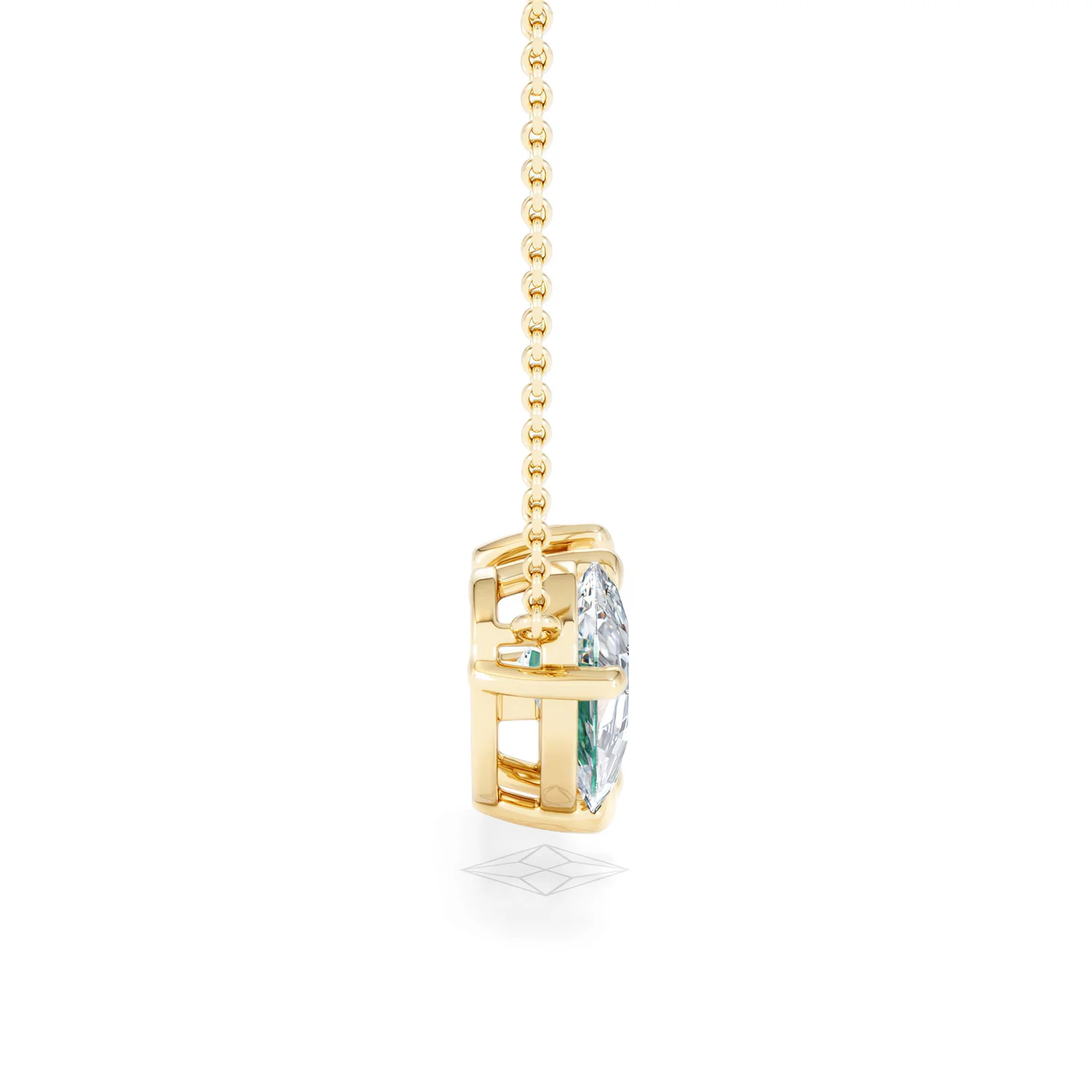 Toi Et Moi 1.50ct Pear Lab Diamond and 2.50ct Pear Lab Emerald Necklace in 18K Yellow Gold - Image 29
