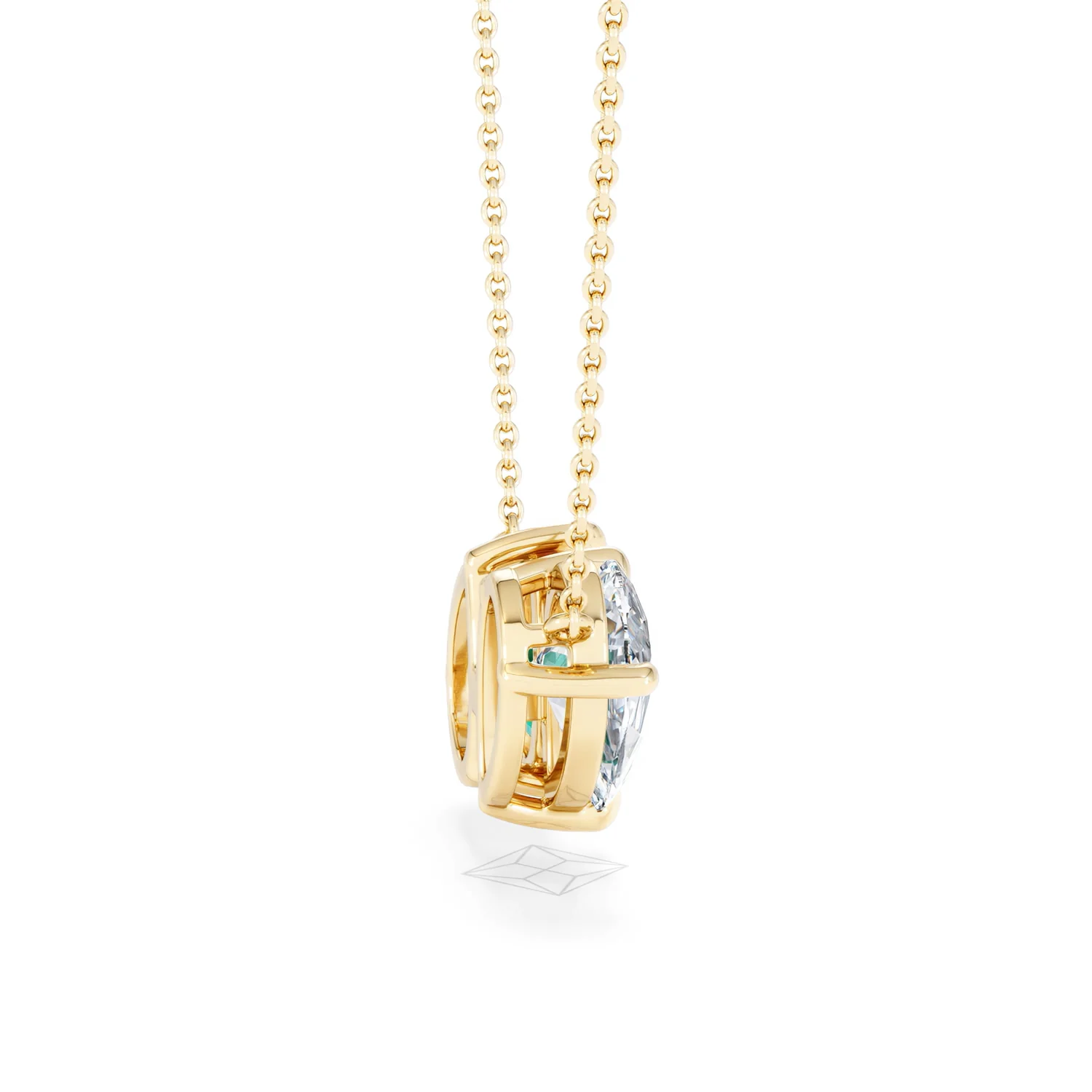 Toi Et Moi 1.50ct Pear Lab Diamond and 2.50ct Pear Lab Emerald Necklace in 18K Yellow Gold - Image 31