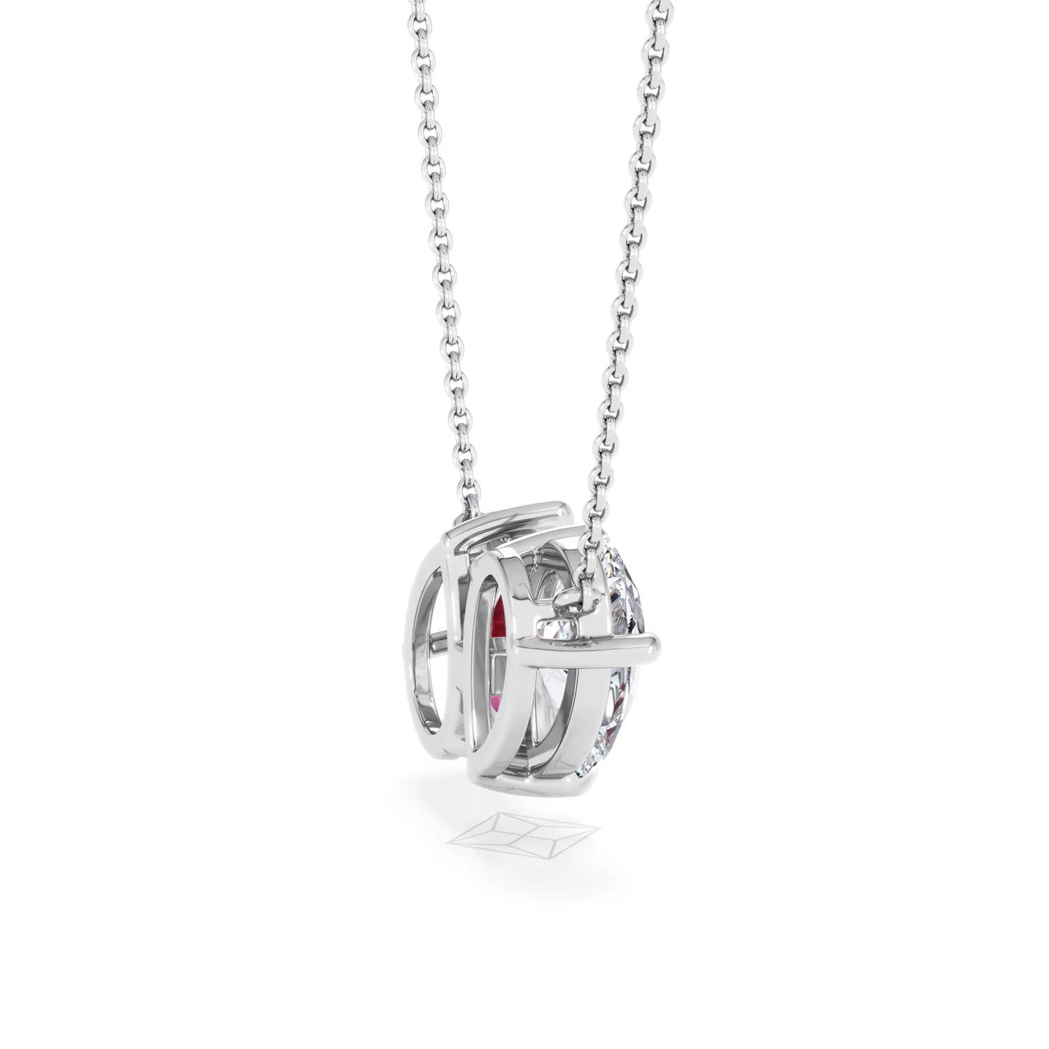 Toi Et Moi 1.50ct Pear Lab Diamond and 2.50ct Pear Lab Ruby Necklace in 18K White Gold - Image 33