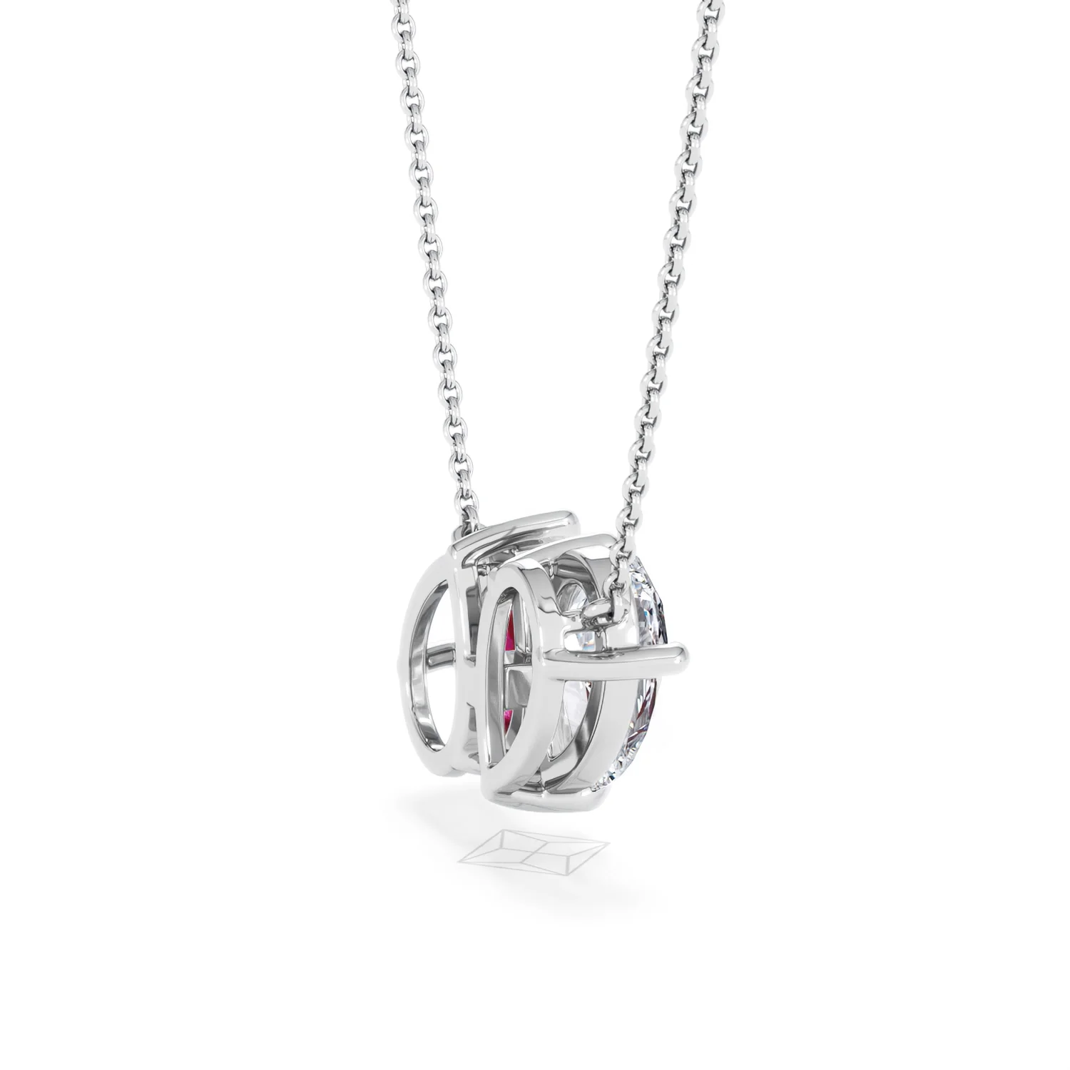 Toi Et Moi 1.50ct Pear Lab Diamond and 2.50ct Pear Lab Ruby Necklace in 18K White Gold - Image 34