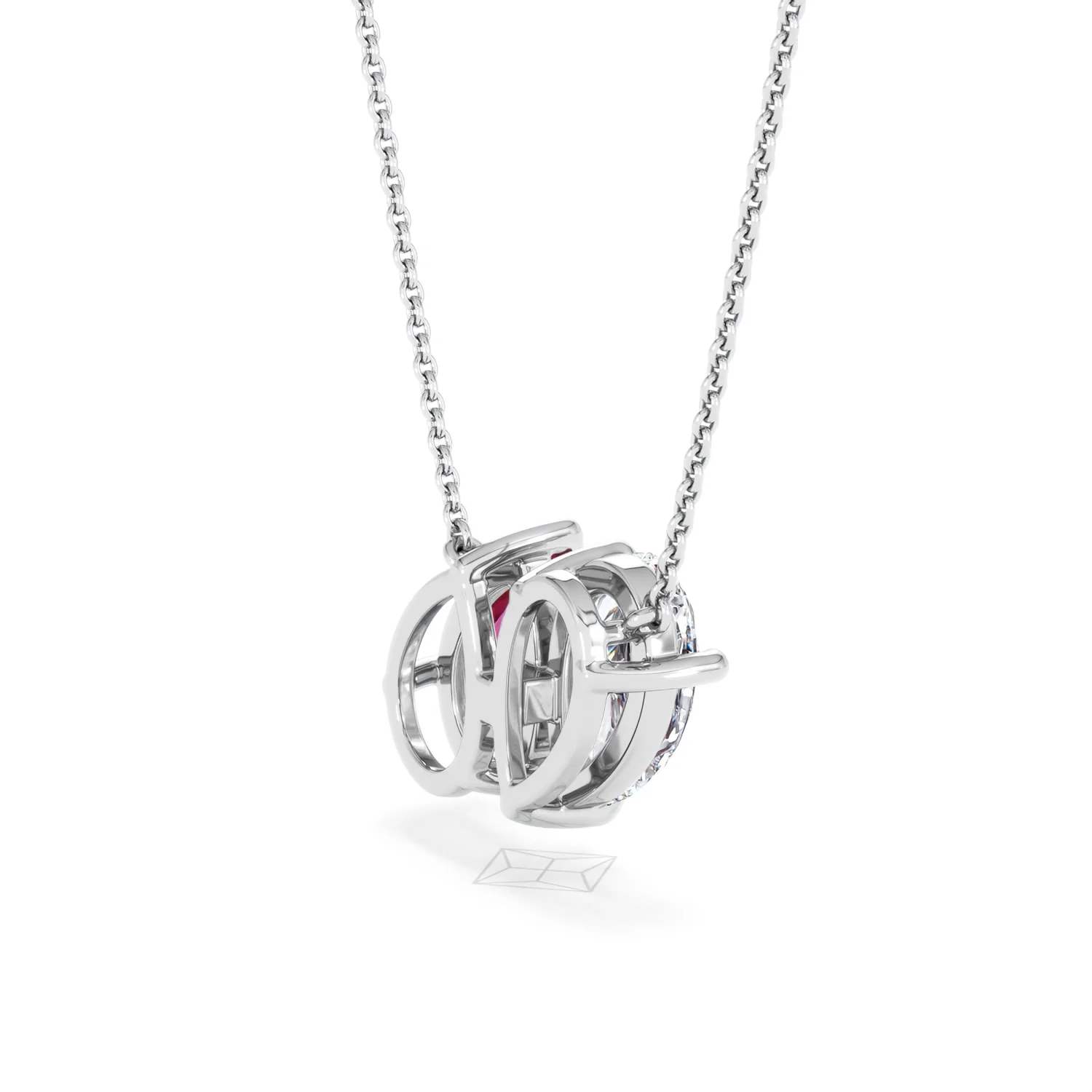 Toi Et Moi 1.50ct Pear Lab Diamond and 2.50ct Pear Lab Ruby Necklace in 18K White Gold - Image 36