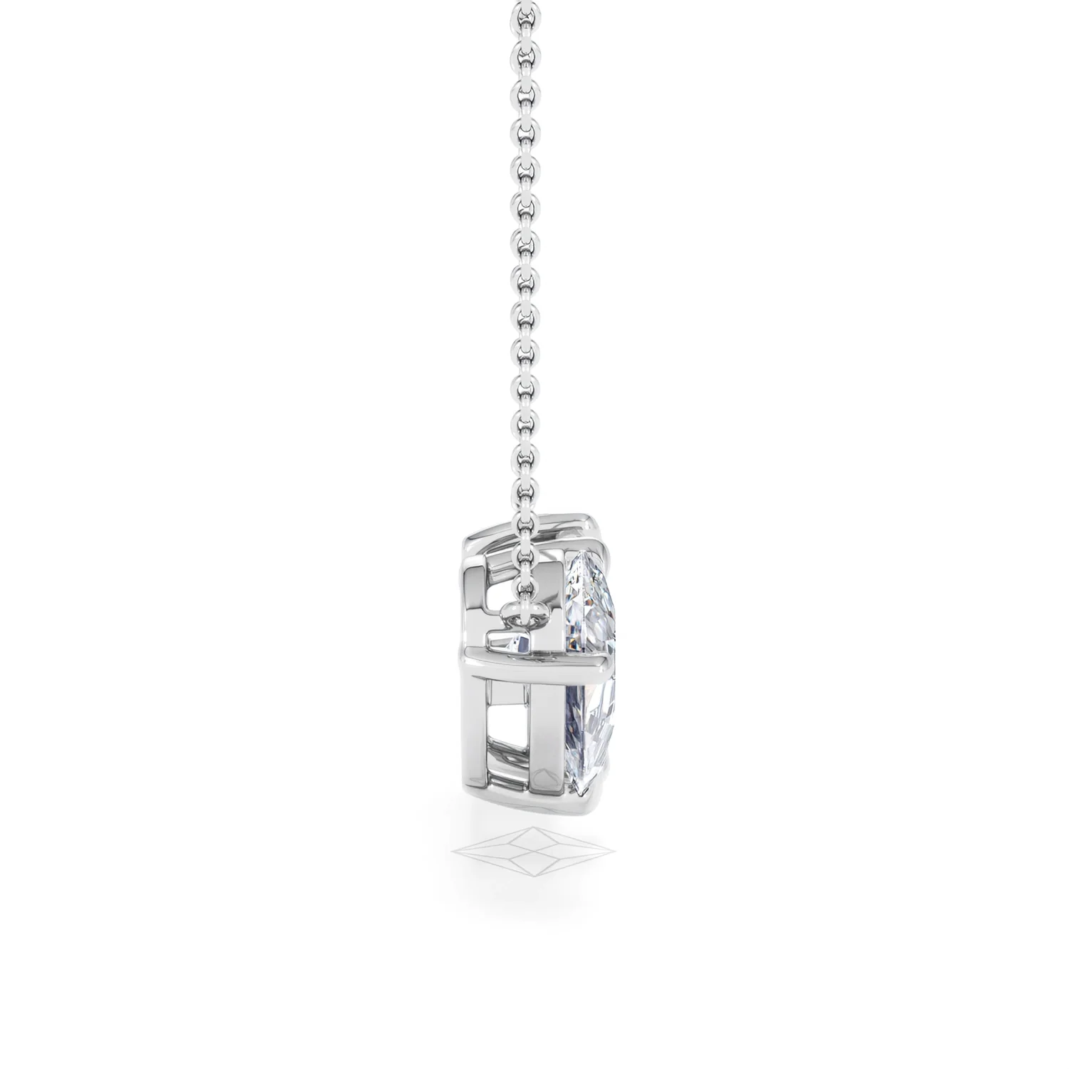 Toi Et Moi 1.50ct Pear Lab Diamond and 2.50ct Pear Lab Sapphire Necklace in 18K White Gold - Image 29