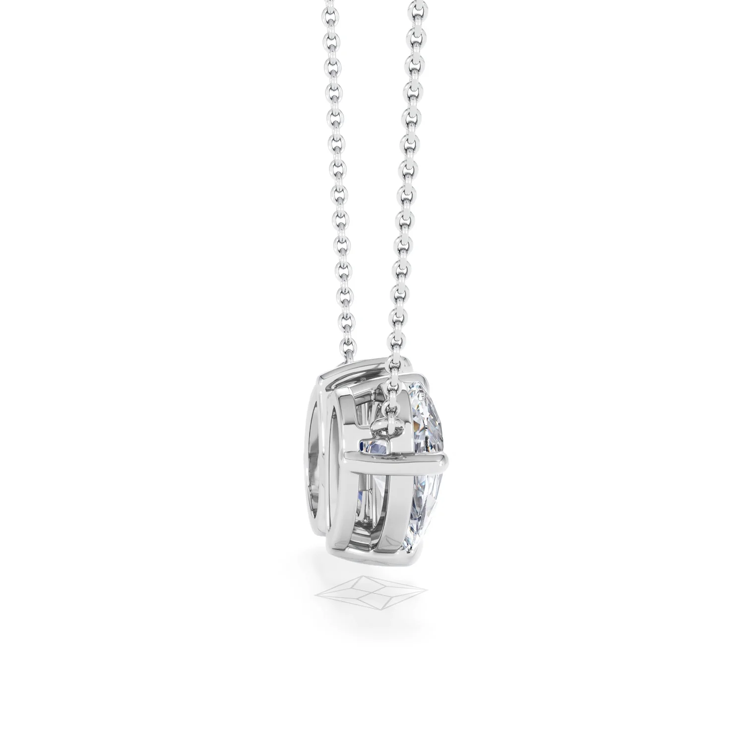 Toi Et Moi 1.50ct Pear Lab Diamond and 2.50ct Pear Lab Sapphire Necklace in 18K White Gold - Image 31