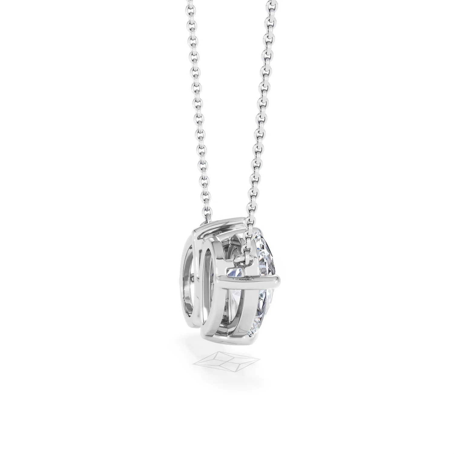 Toi Et Moi 1.50ct Pear Lab Diamond and 2.50ct Pear Lab Sapphire Necklace in 18K White Gold - Image 32