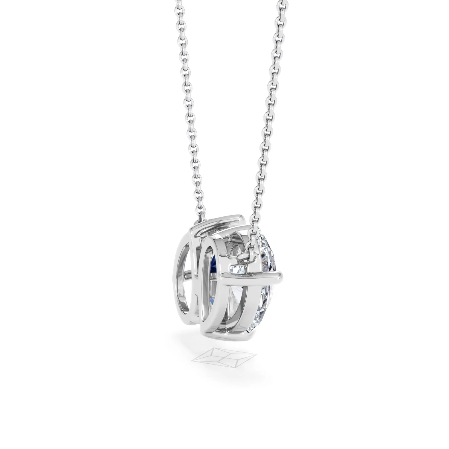 Toi Et Moi 1.50ct Pear Lab Diamond and 2.50ct Pear Lab Sapphire Necklace in 18K White Gold - Image 33
