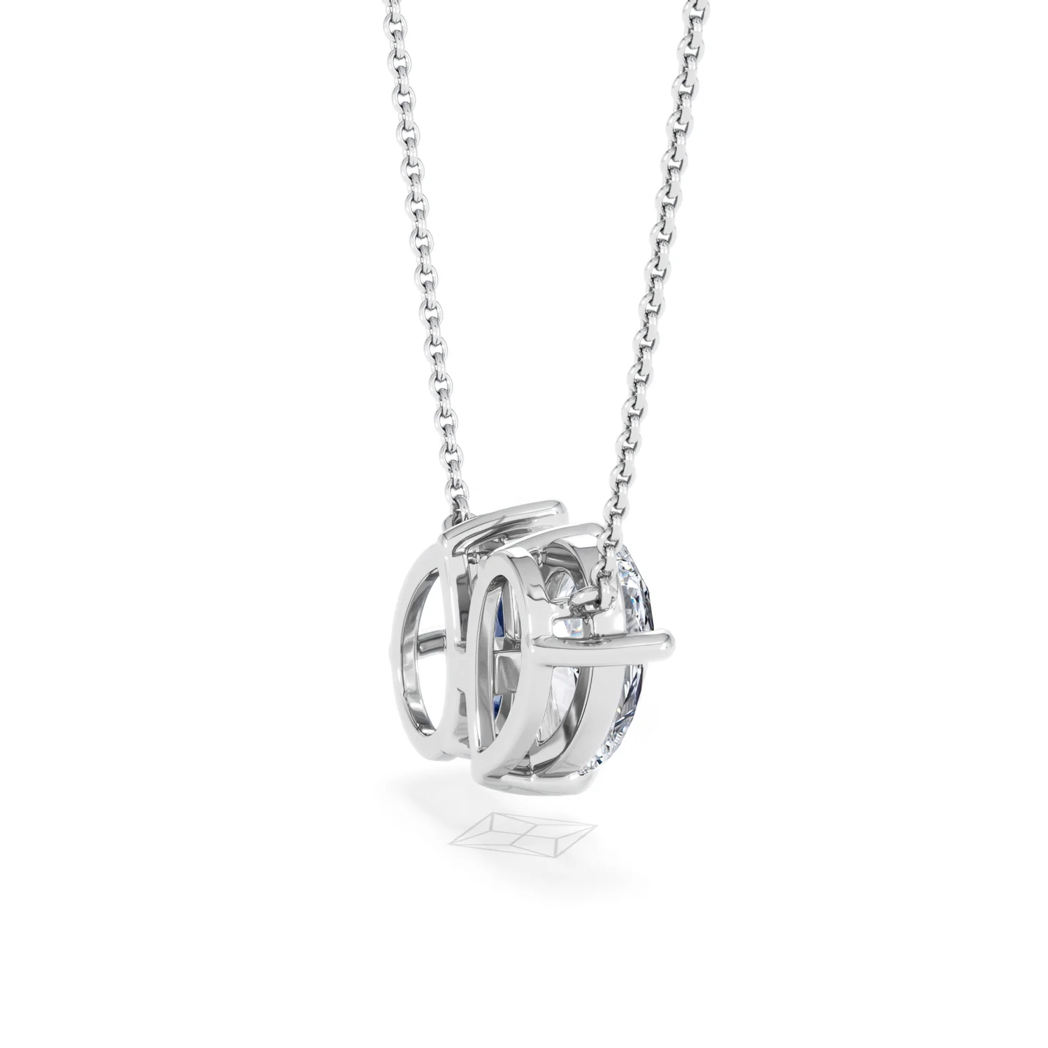 Toi Et Moi 1.50ct Pear Lab Diamond and 2.50ct Pear Lab Sapphire Necklace in 18K White Gold - Image 34