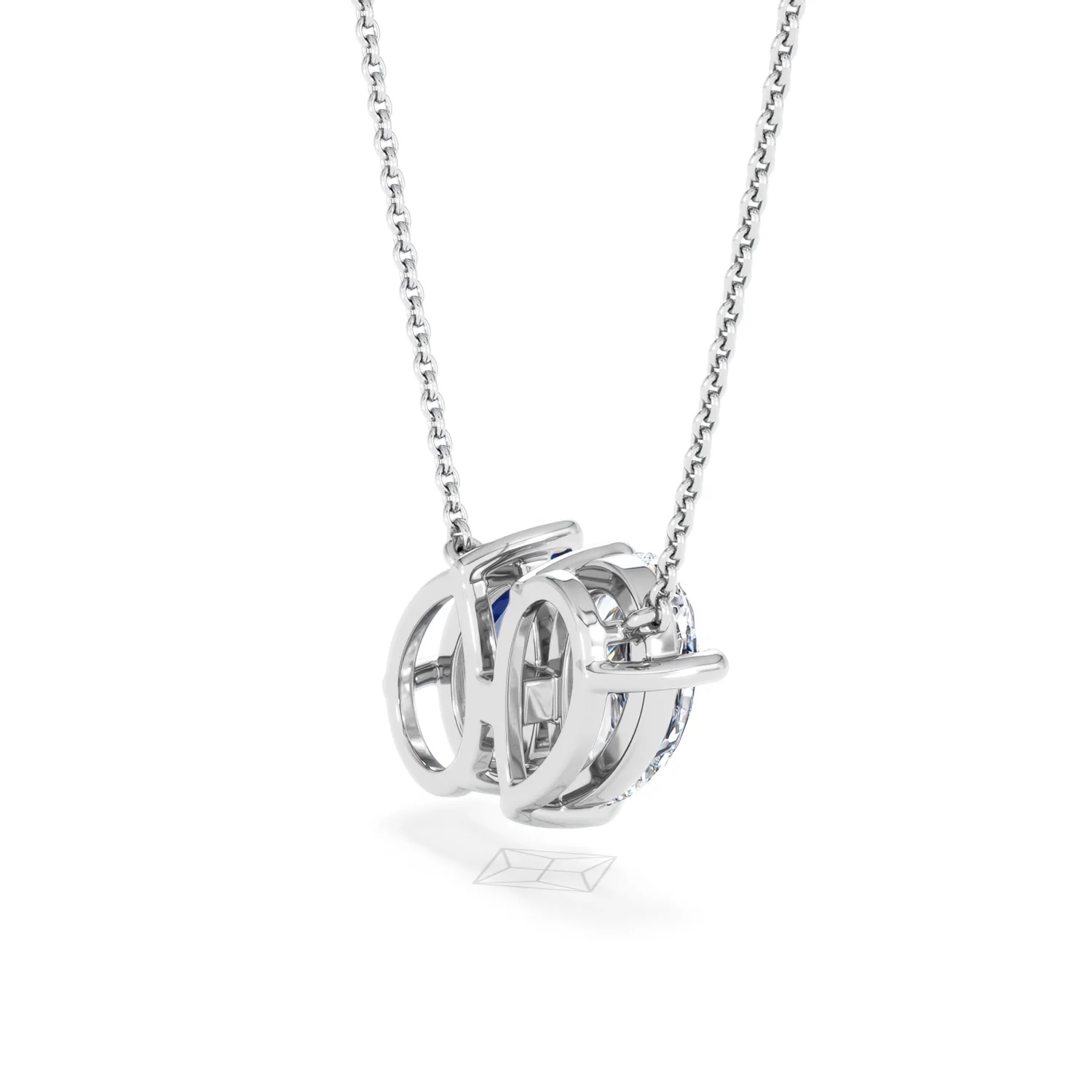 Toi Et Moi 1.50ct Pear Lab Diamond and 2.50ct Pear Lab Sapphire Necklace in 18K White Gold - Image 36