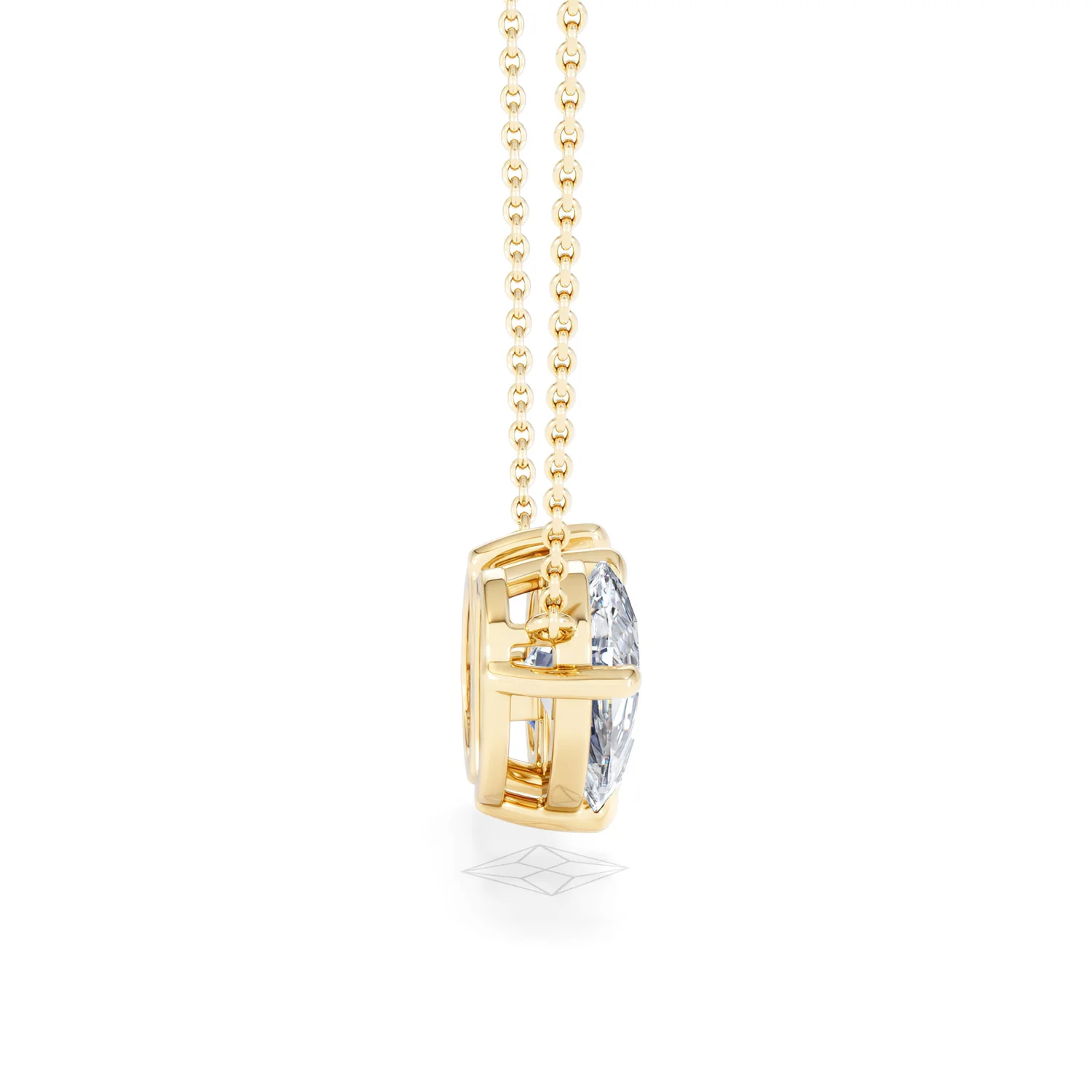 Toi Et Moi 1.50ct Pear Lab Diamond and 2.50ct Pear Lab Sapphire Necklace in 18K Yellow Gold - Image 30