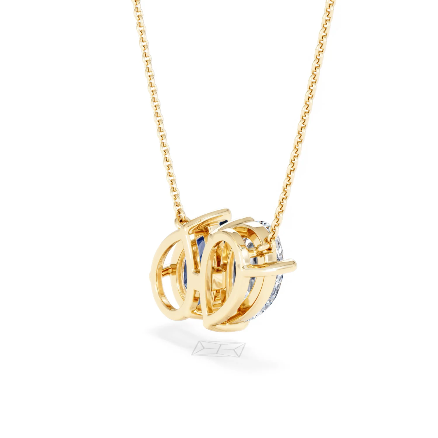 Toi Et Moi 1.50ct Pear Lab Diamond and 2.50ct Pear Lab Sapphire Necklace in 18K Yellow Gold - Image 37