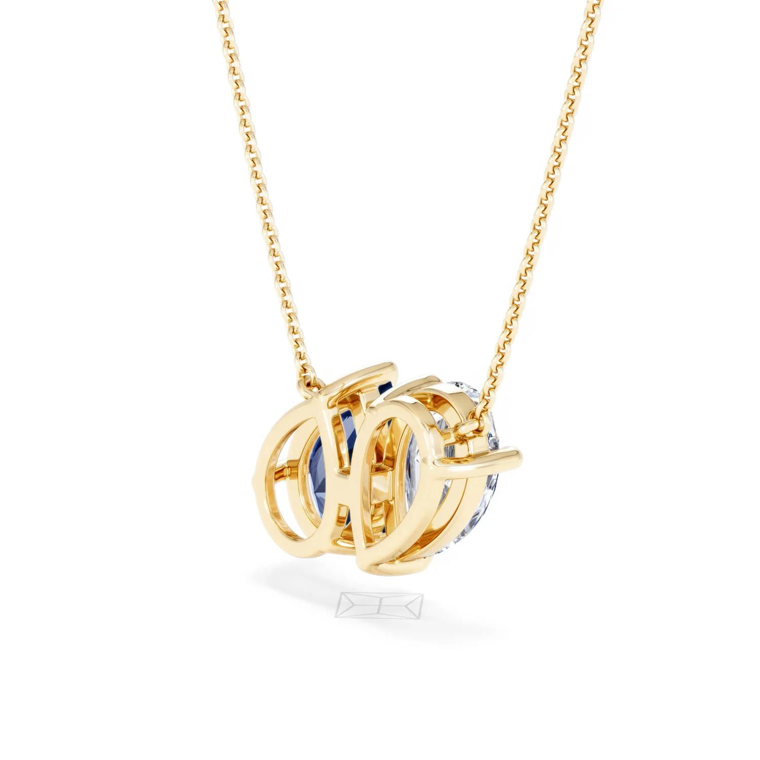 Toi Et Moi 1.50ct Pear Lab Diamond and 2.50ct Pear Lab Sapphire Necklace in 18K Yellow Gold - Image 38