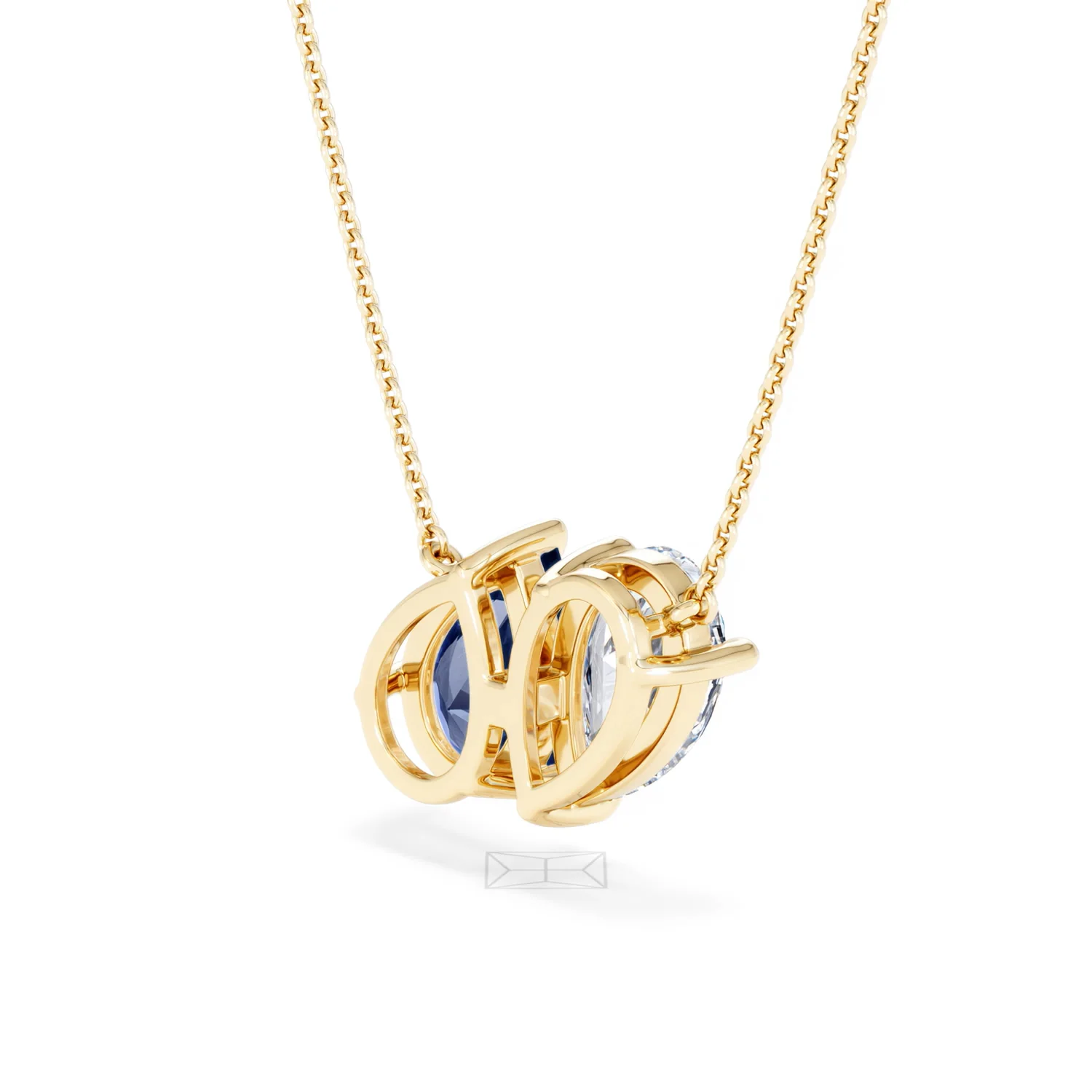 Toi Et Moi 1.50ct Pear Lab Diamond and 2.50ct Pear Lab Sapphire Necklace in 18K Yellow Gold - Image 39