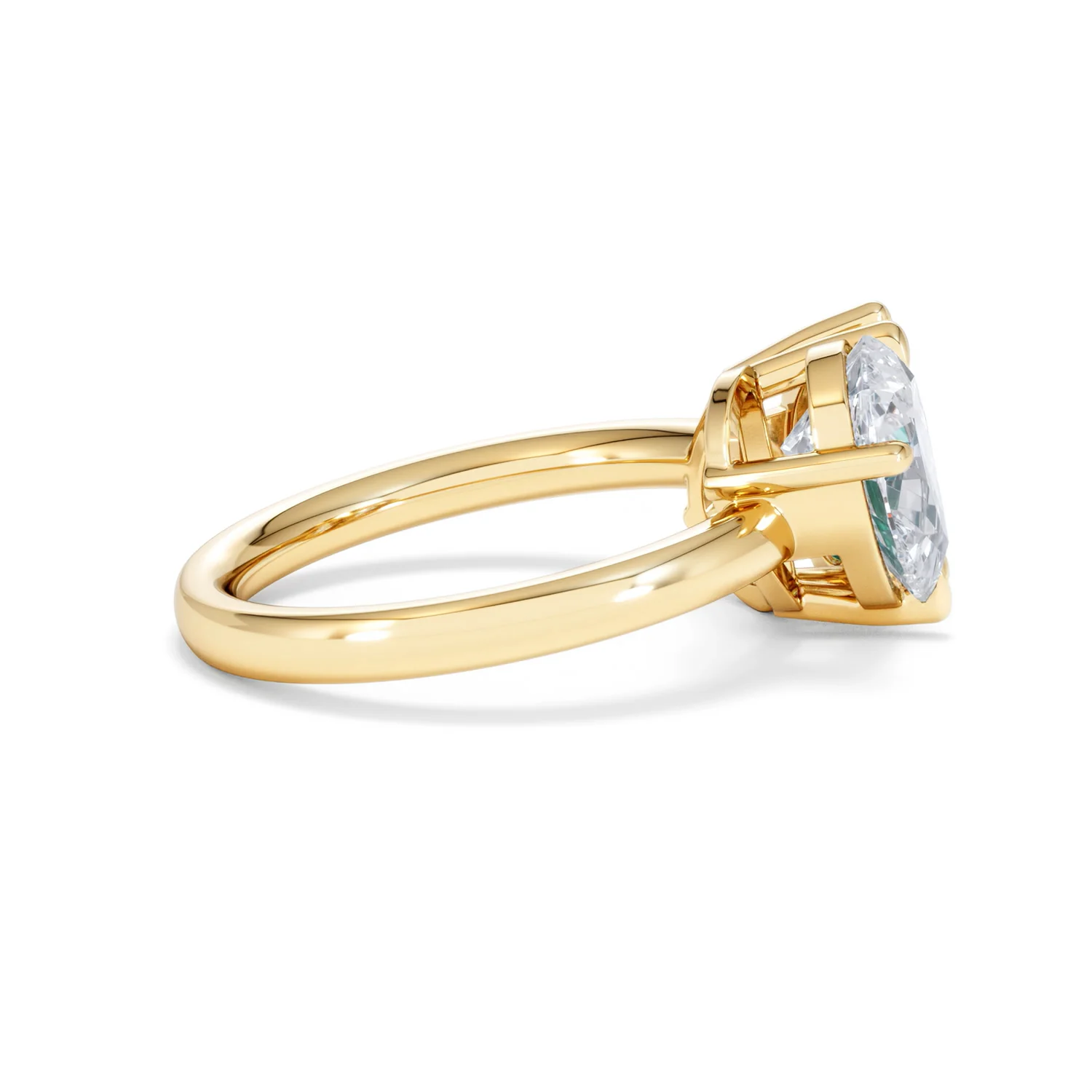 Toi Et Moi 1.50ct Pear Lab Diamond and 2.60ct Pear Lab Emerald Engagement Ring in 18K Yellow Gold - Image 30