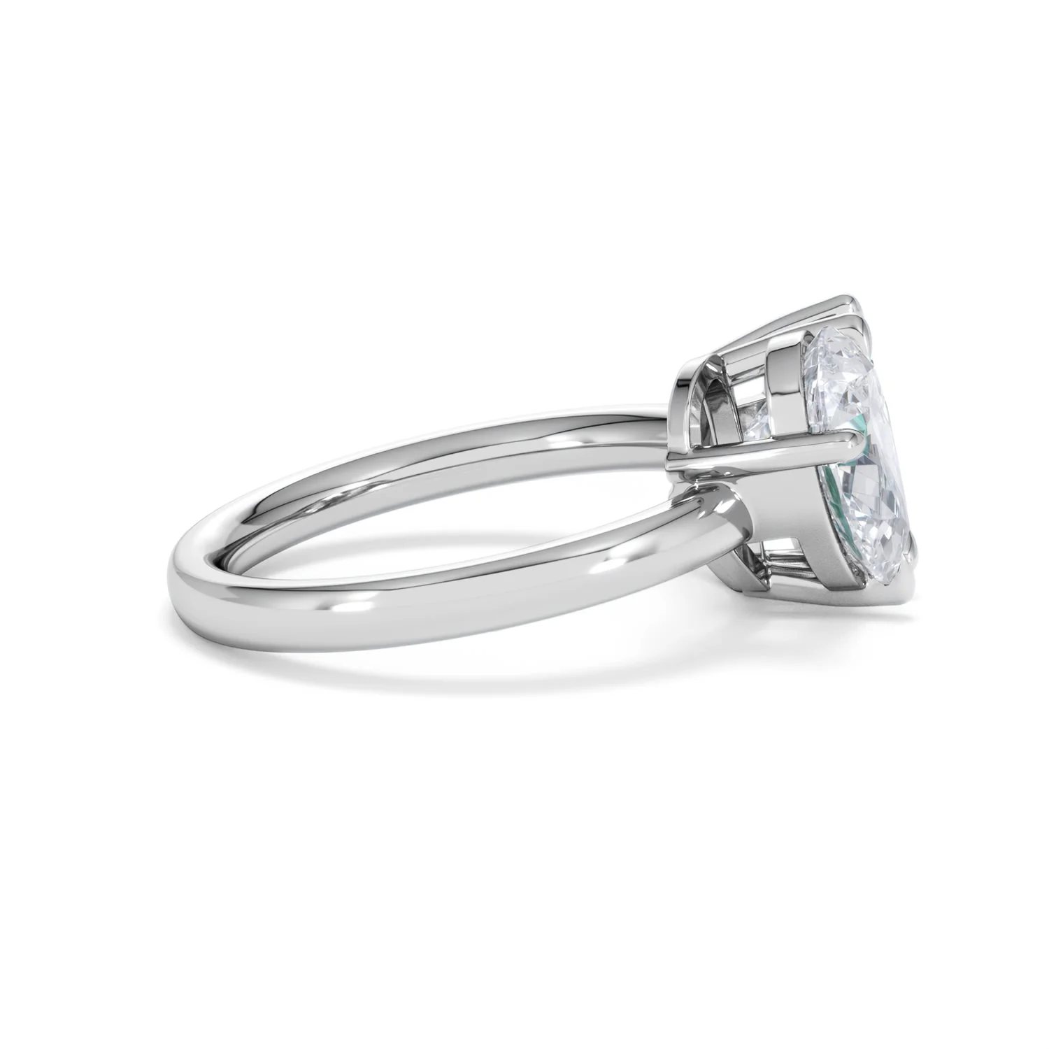 Toi Et Moi 1.50ct Pear Lab Diamond and 2.60ct Pear Lab Emerald Engagement Ring in Platinum - Image 29