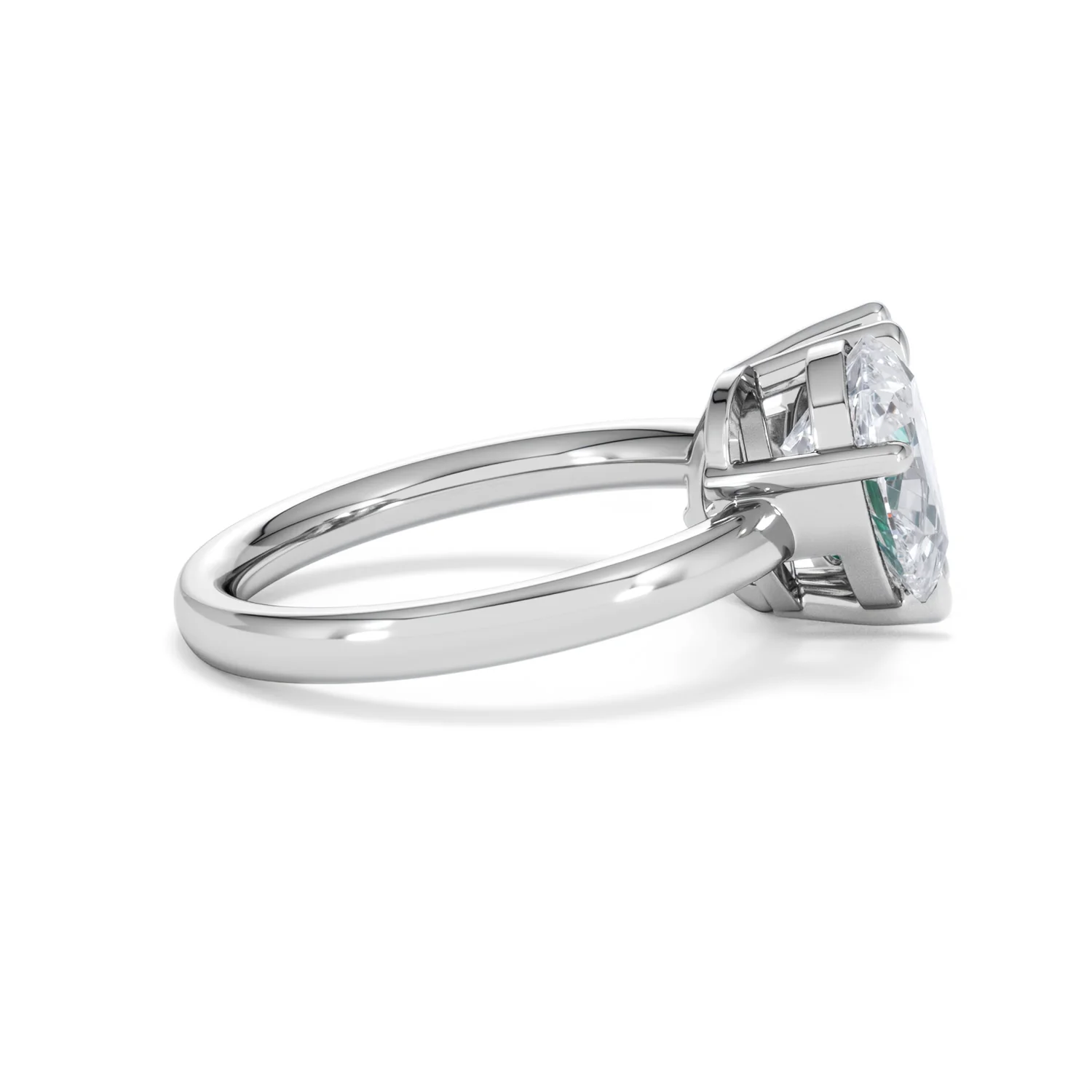 Toi Et Moi 1.50ct Pear Lab Diamond and 2.60ct Pear Lab Emerald Engagement Ring in Platinum - Image 30