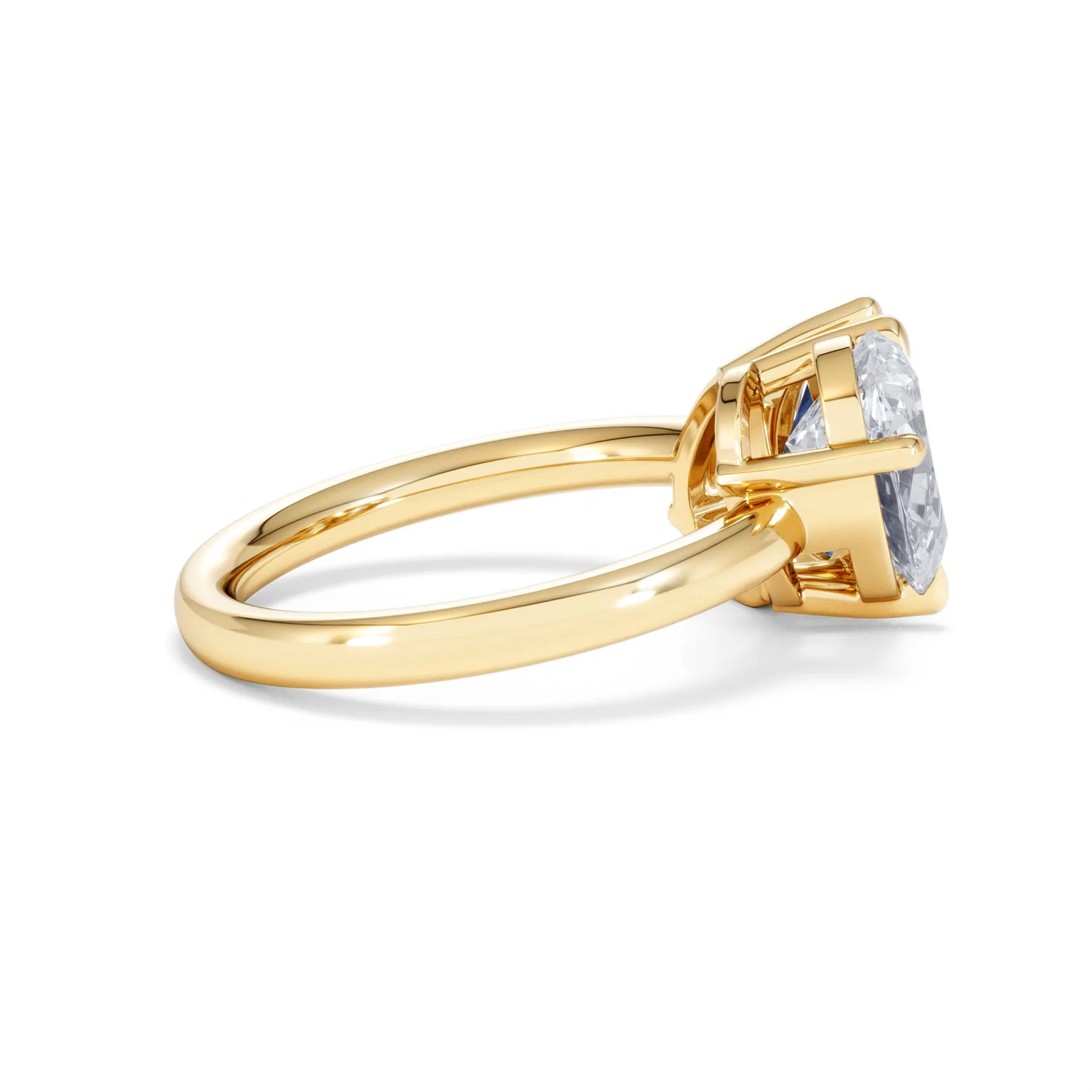 Toi Et Moi 1.50ct Pear Lab Diamond and 2.60ct Pear Lab Sapphire Engagement Ring in 18K Yellow Gold - Image 30