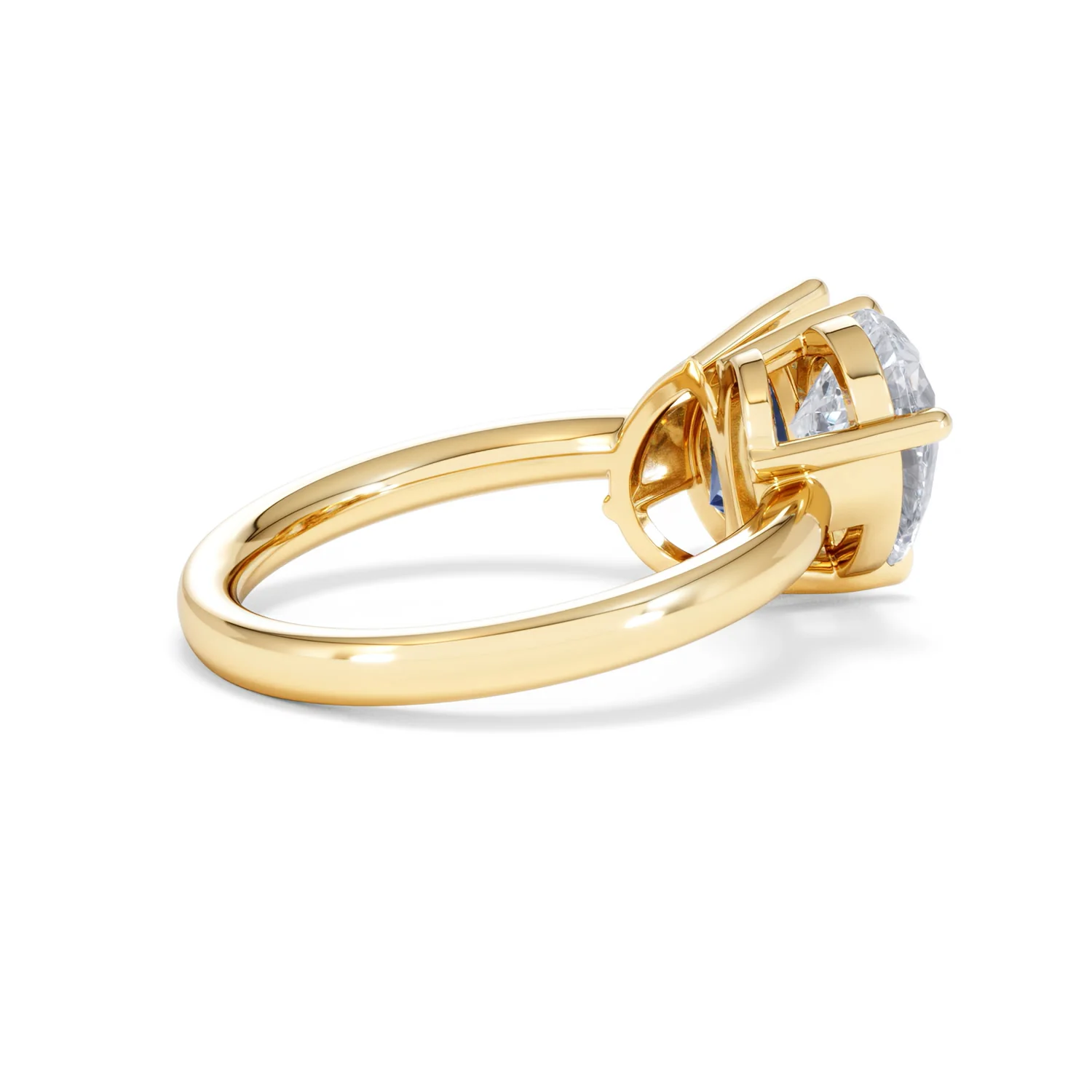 Toi Et Moi 1.50ct Pear Lab Diamond and 2.60ct Pear Lab Sapphire Engagement Ring in 18K Yellow Gold - Image 34